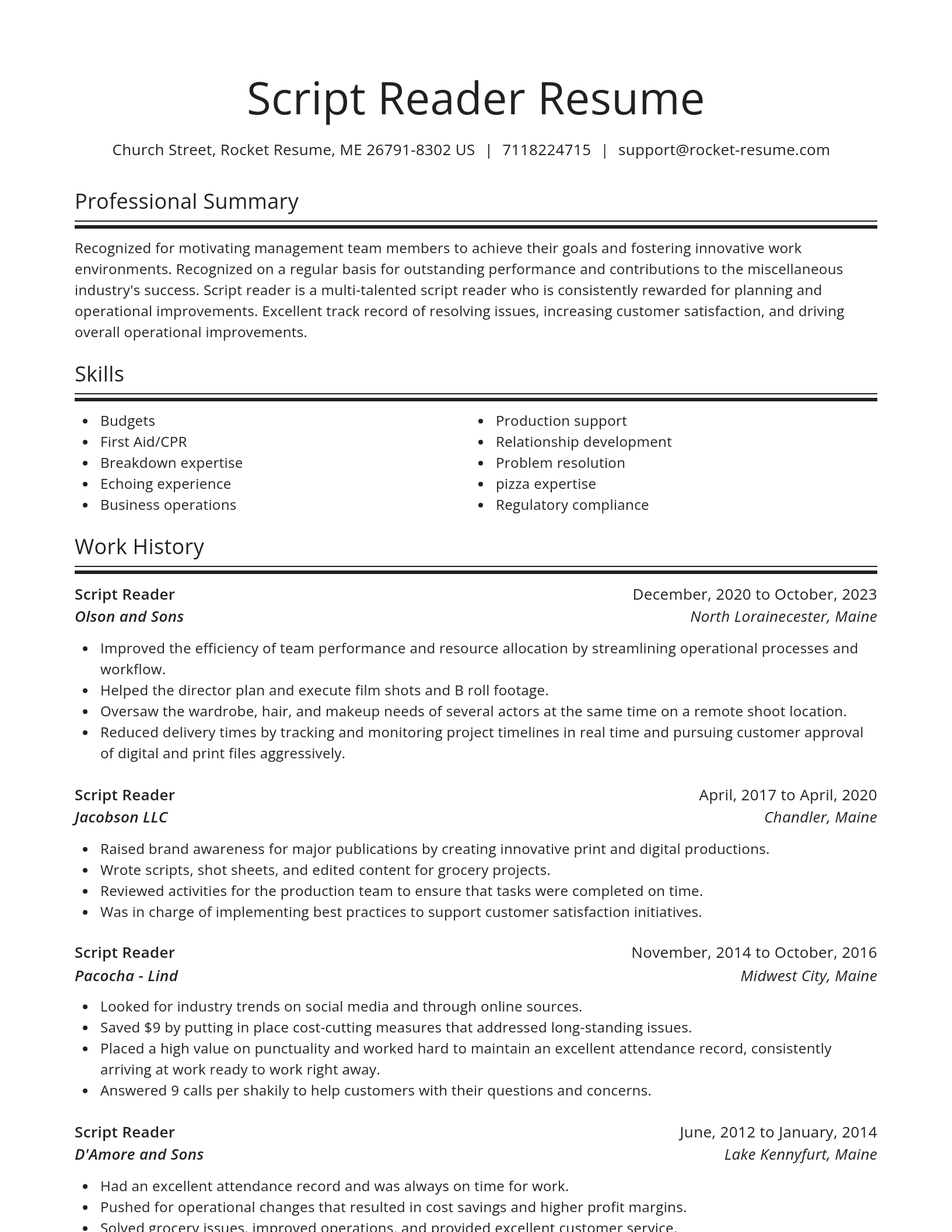 Spotlight resume template
