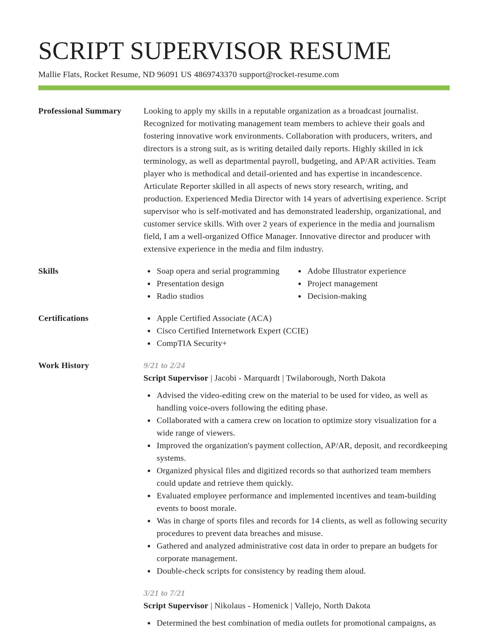 Smart resume template