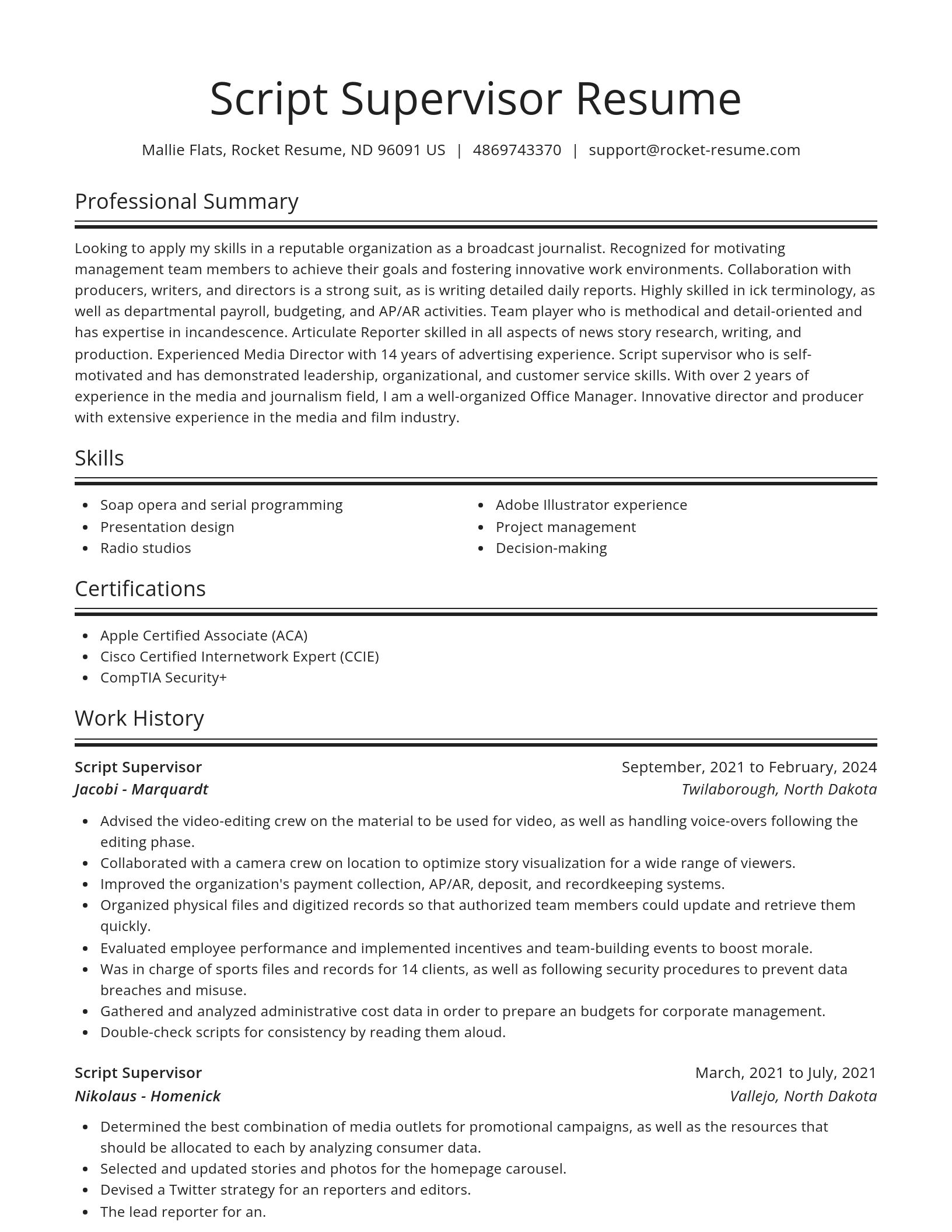 Spotlight resume template
