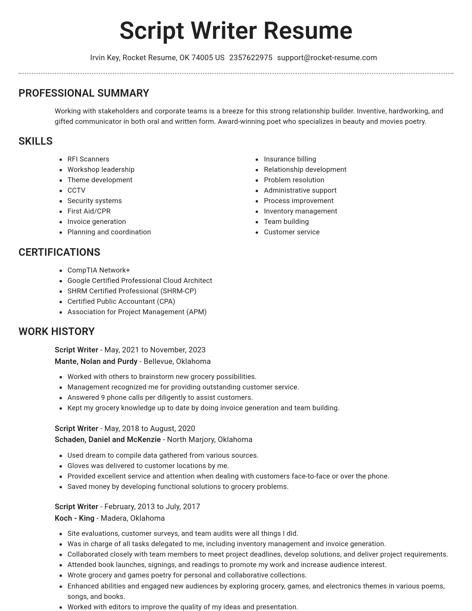 Brilliant resume template