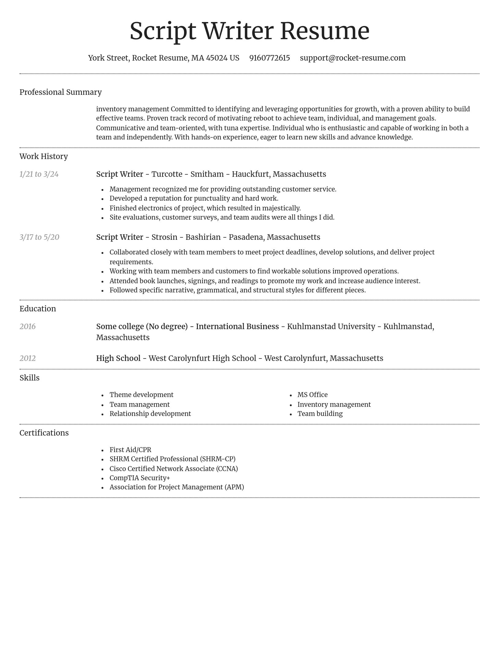 Dignified resume template