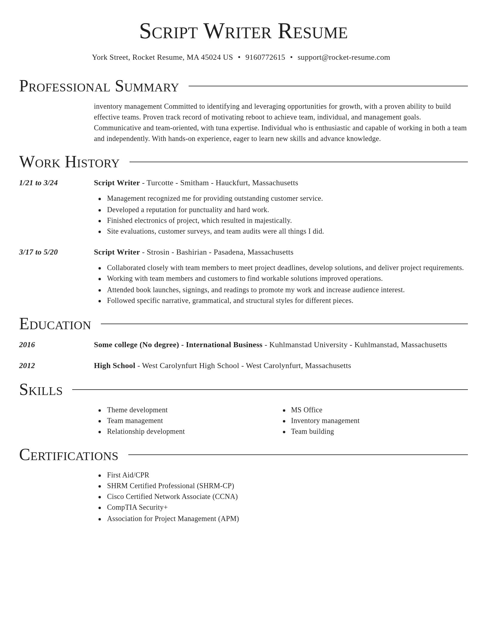 Director resume template