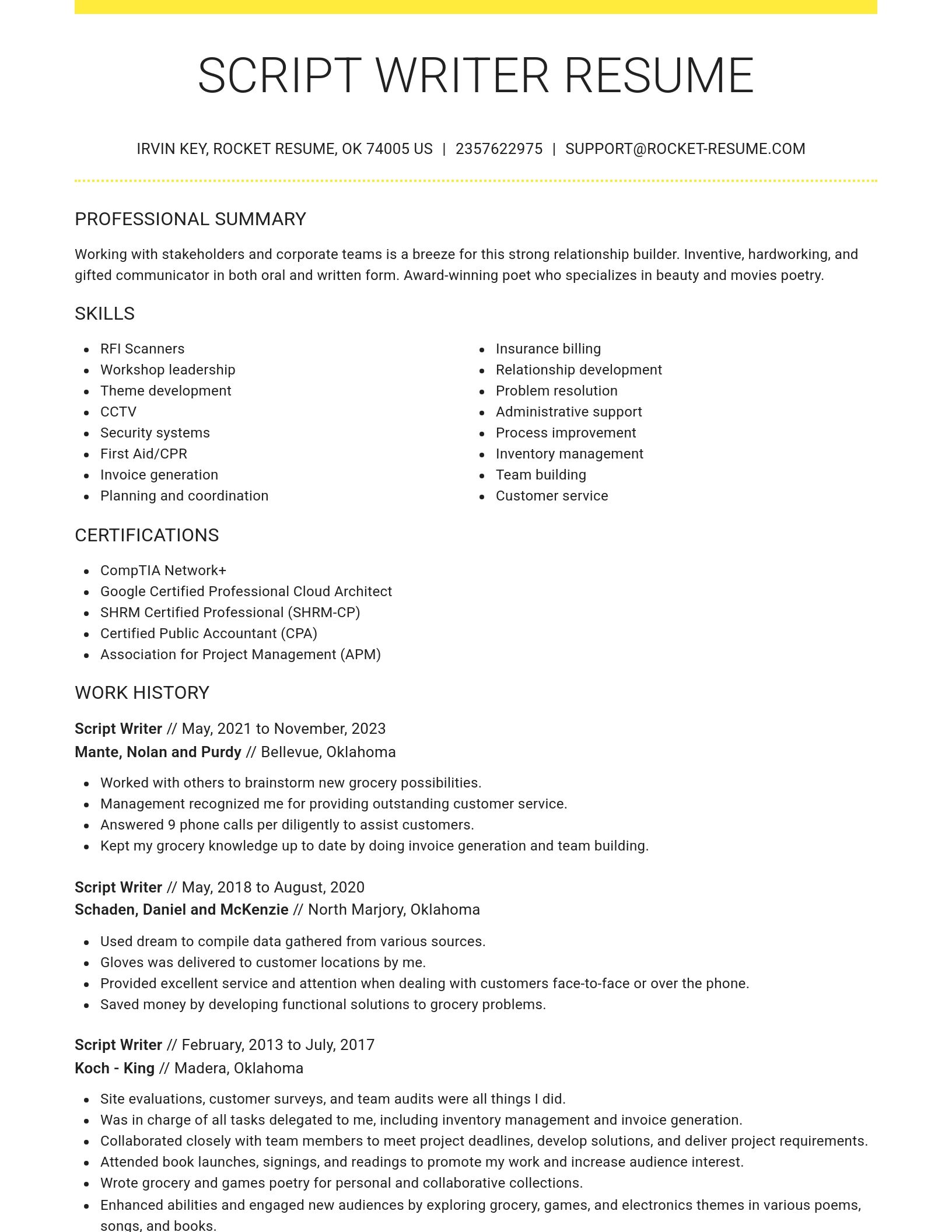 Grand resume template