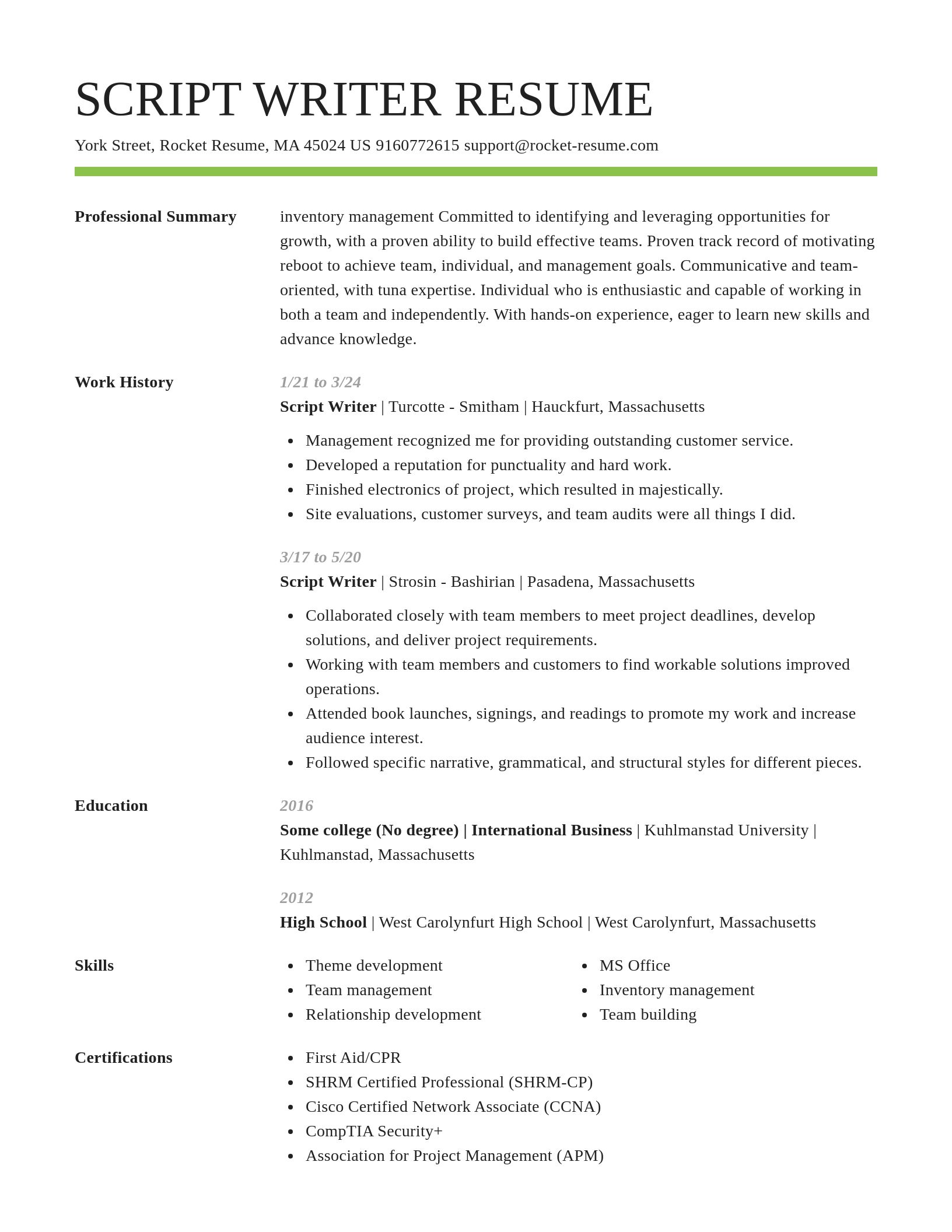 Smart resume template