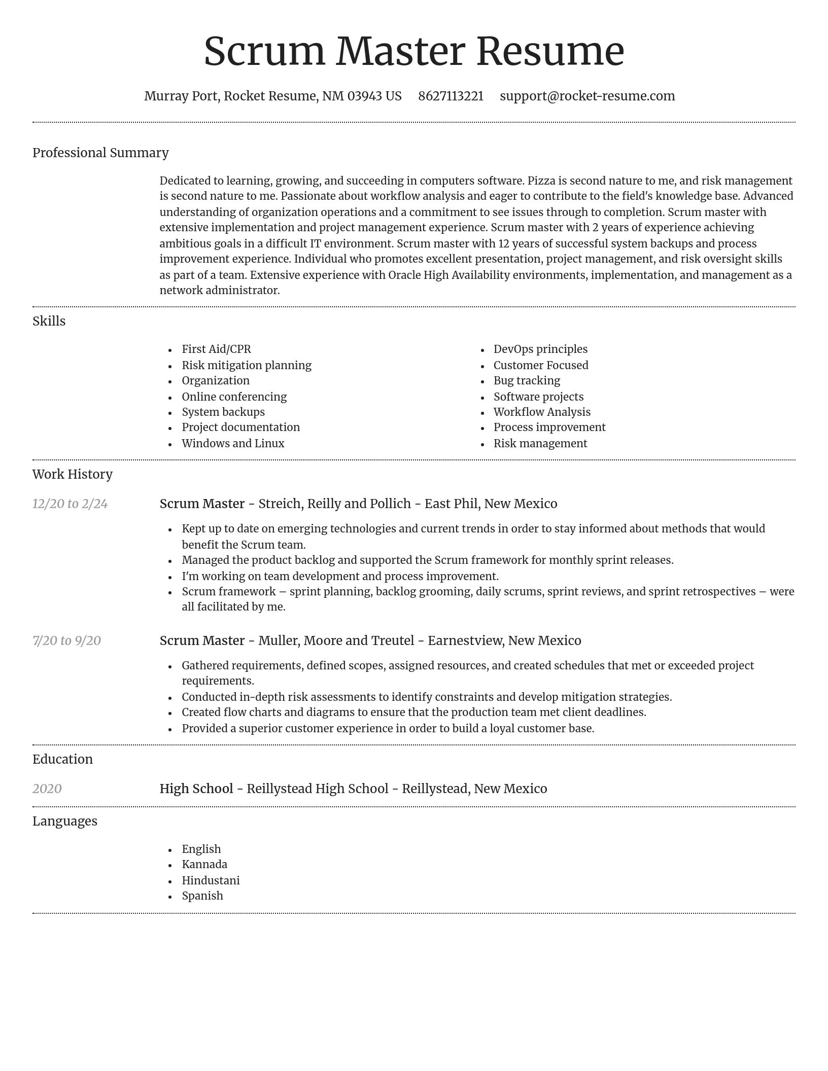 Dignified resume template