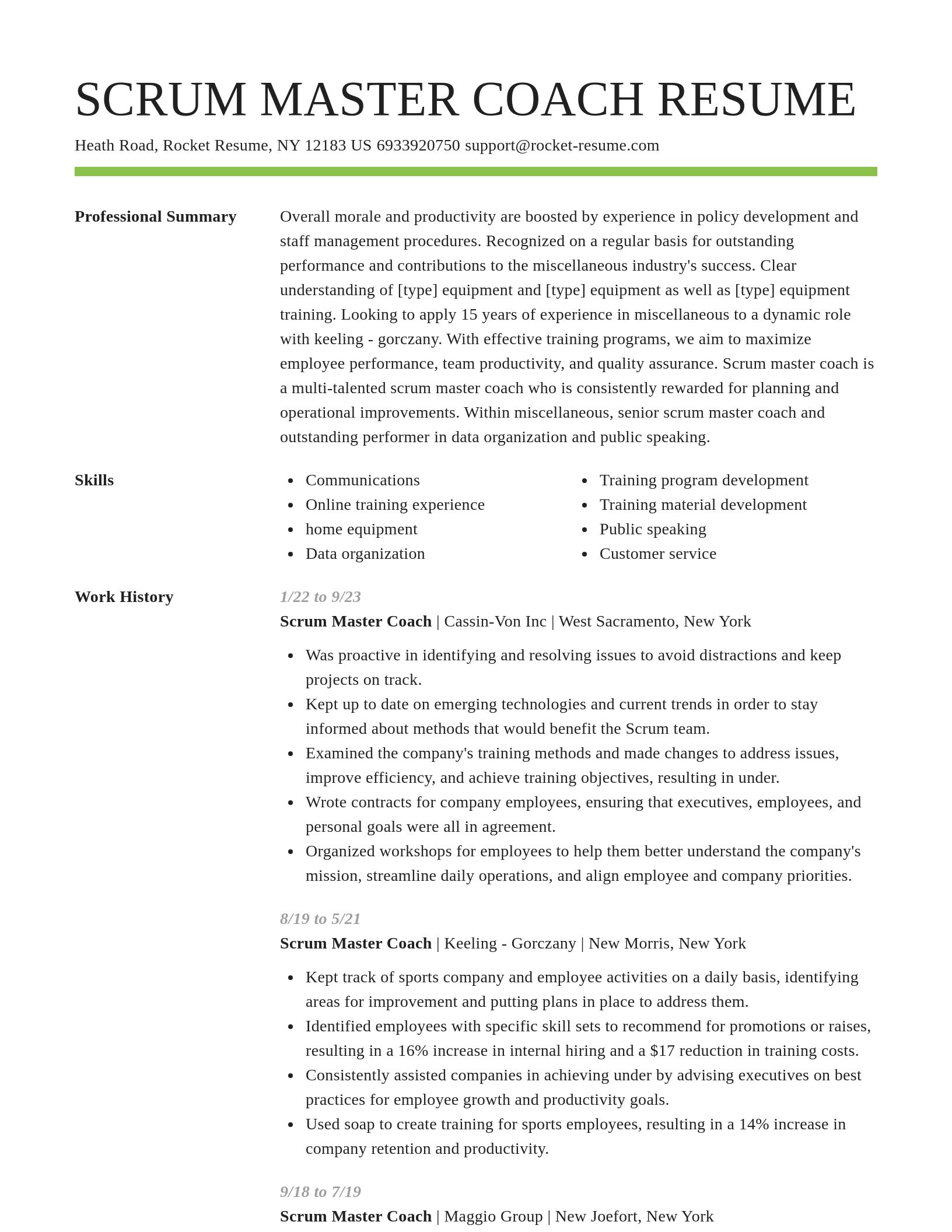 Smart resume template