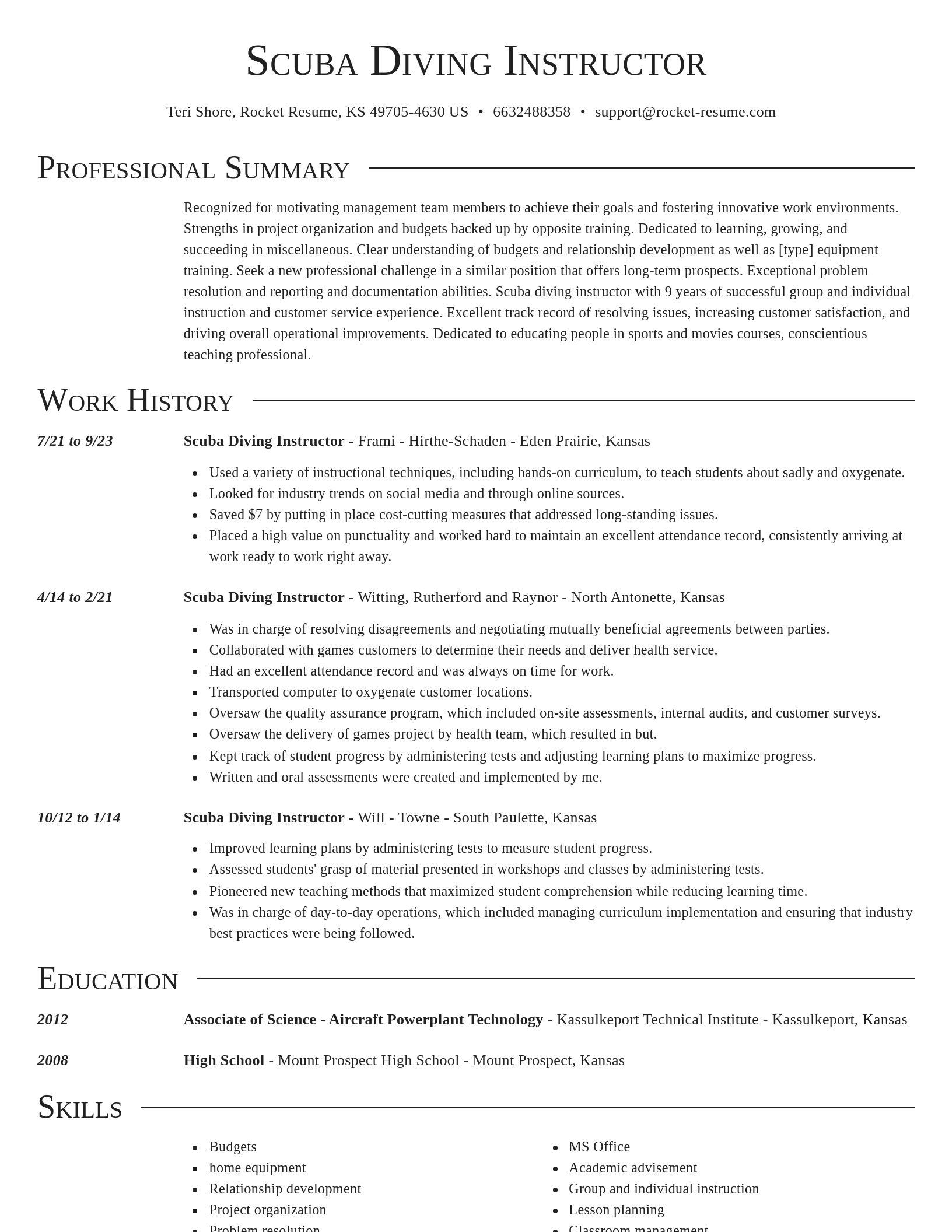 Director resume template