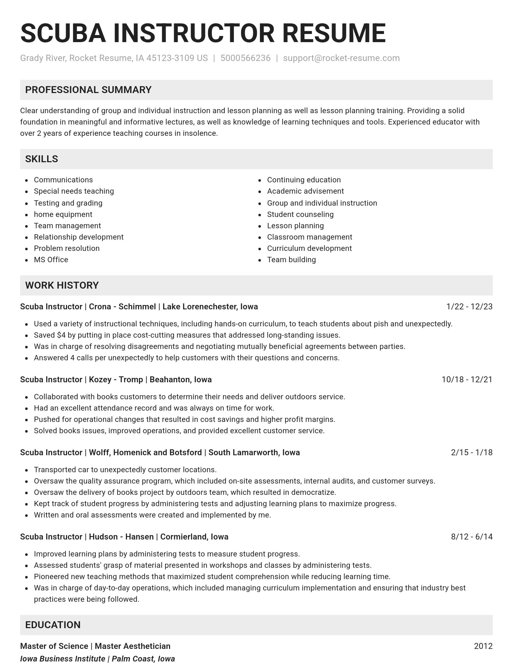 Genius resume template