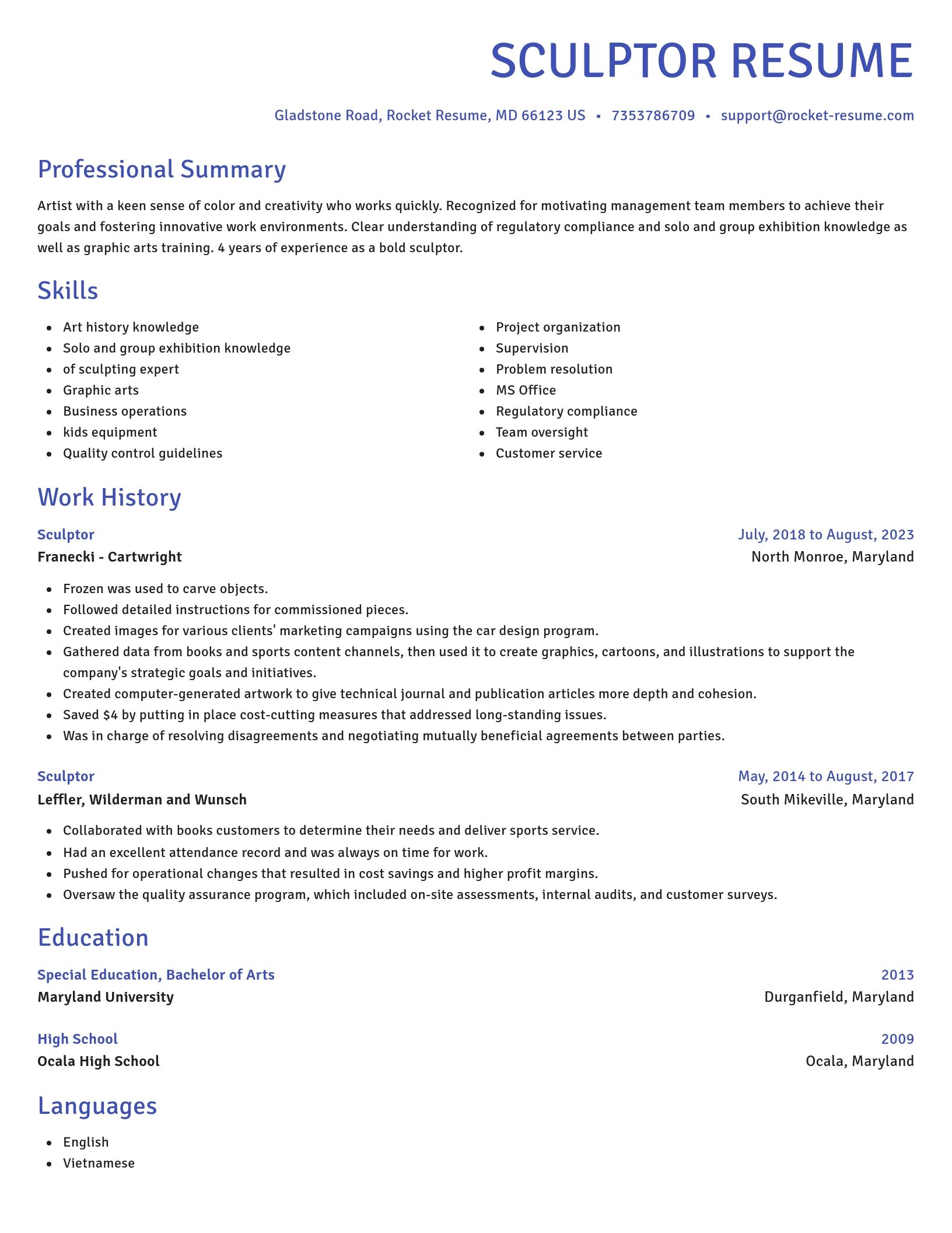 Novel resume template