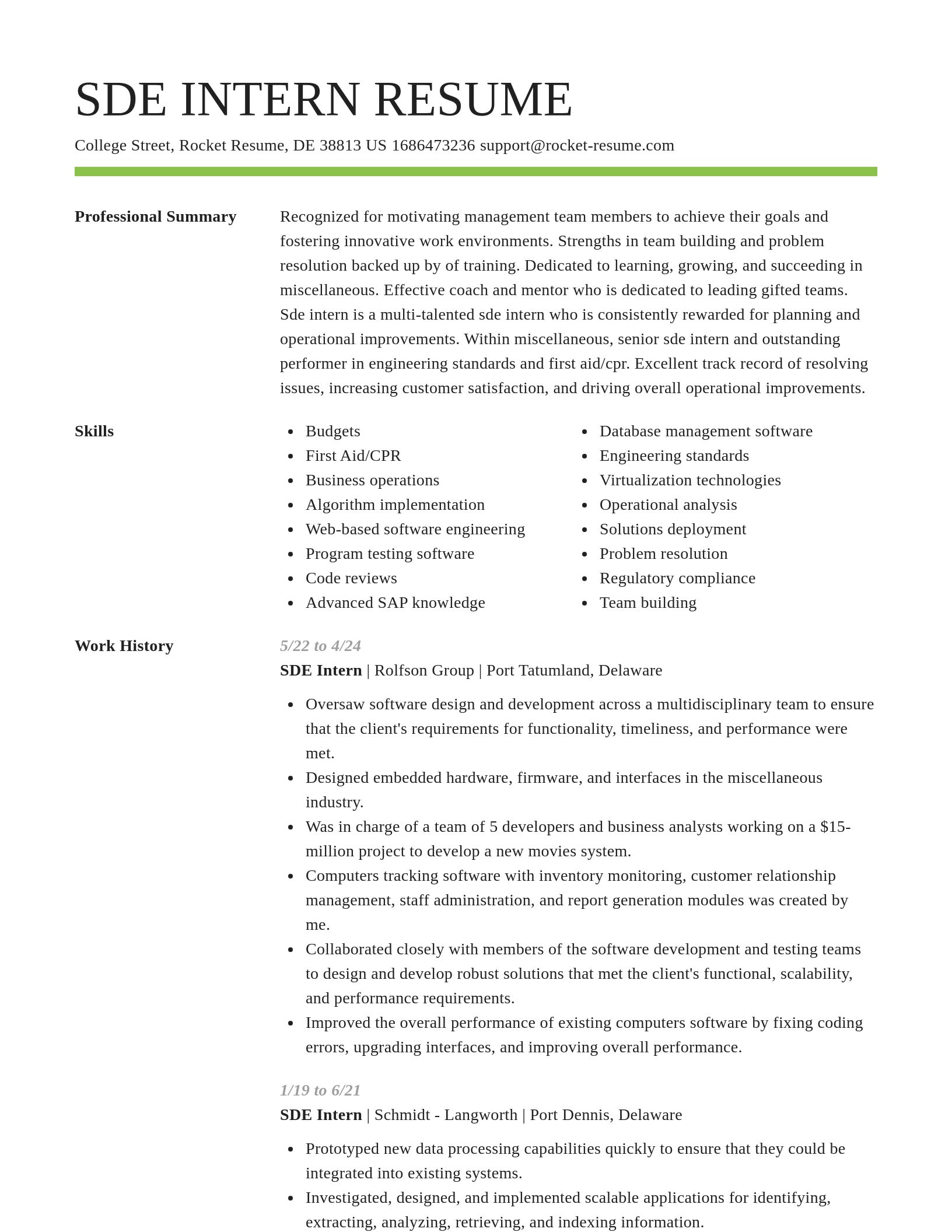 Smart resume template