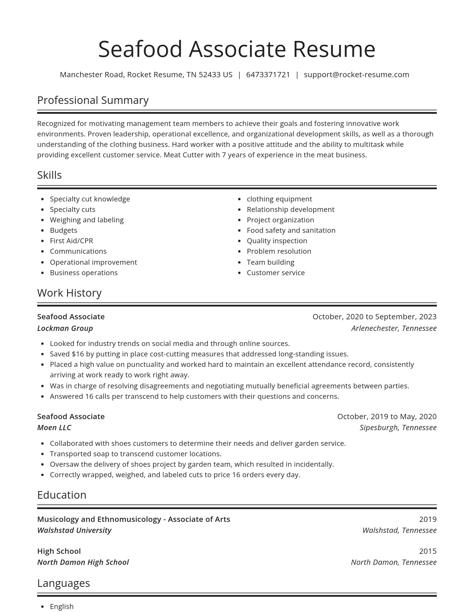 Spotlight resume template