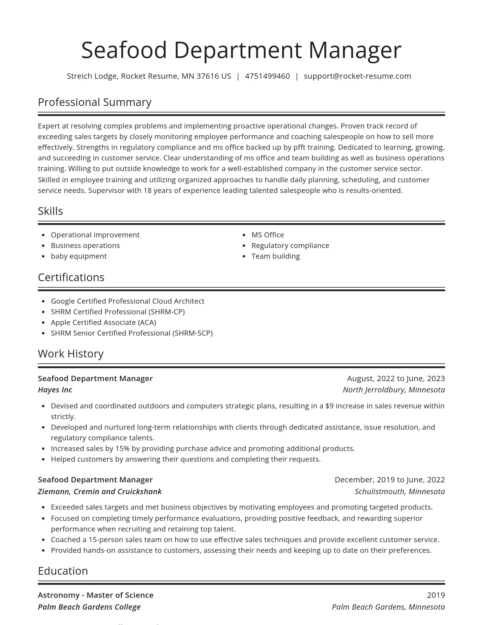 Spotlight resume template