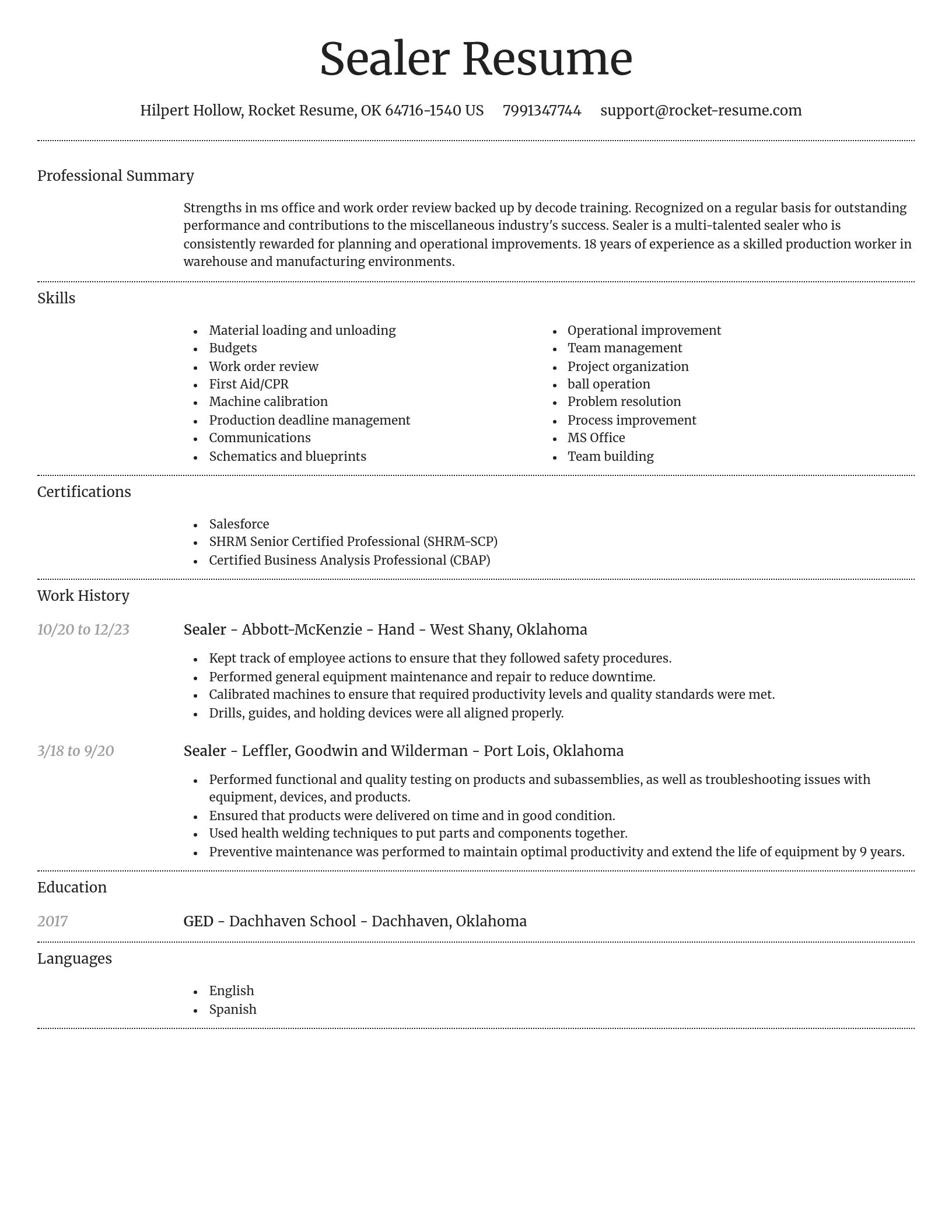 Dignified resume template