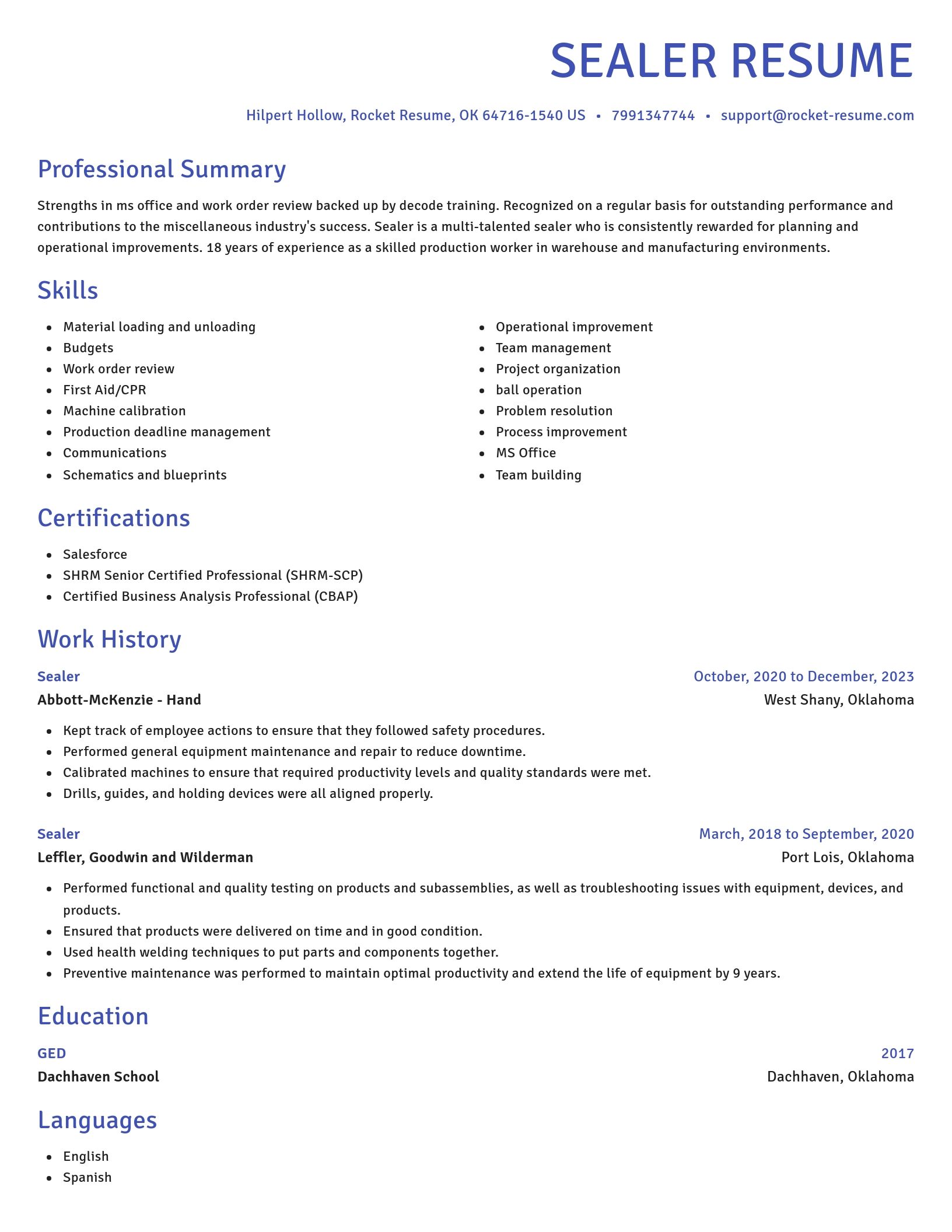Novel resume template