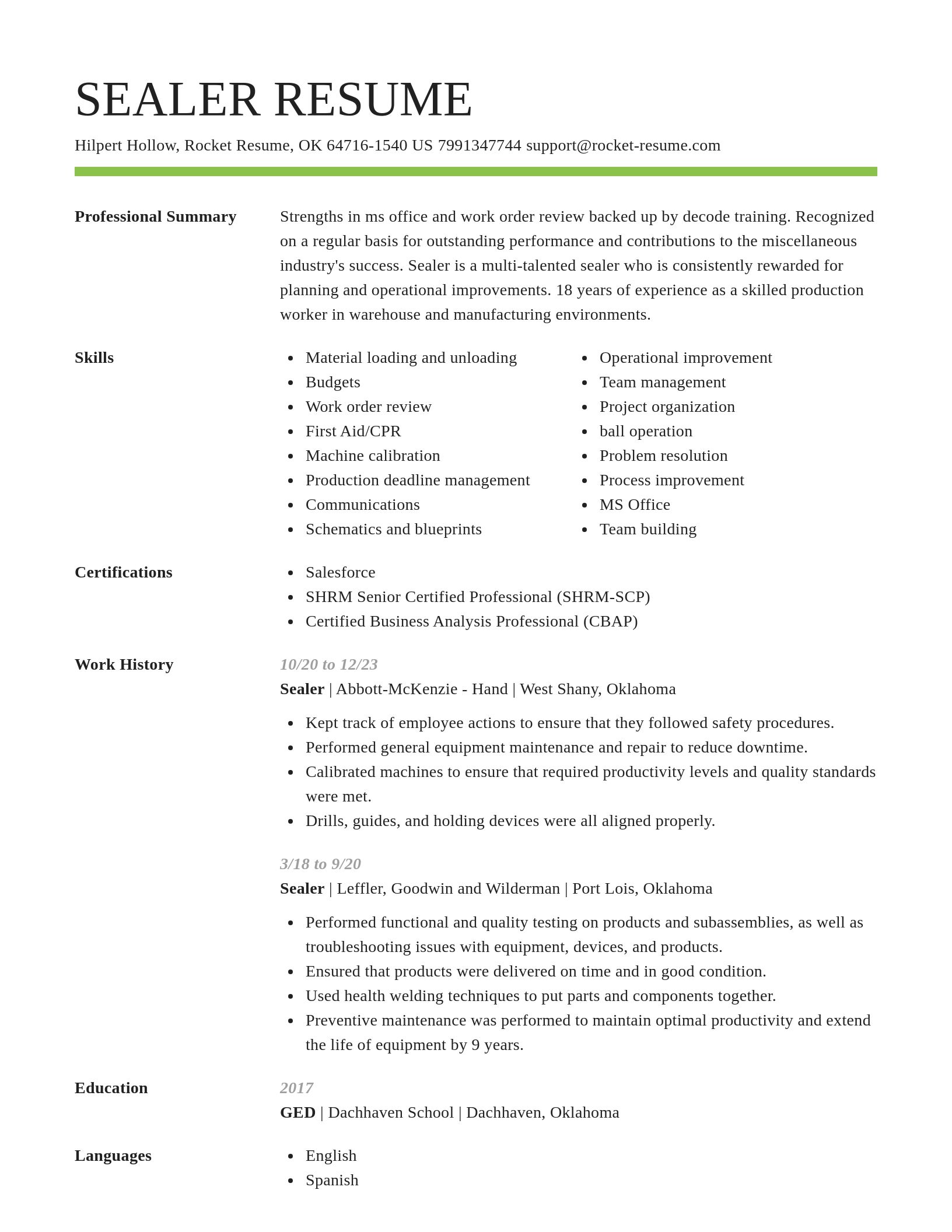 Smart resume template