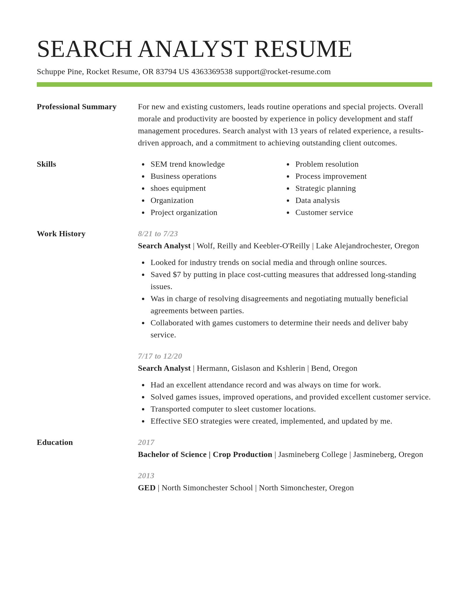 Smart resume template
