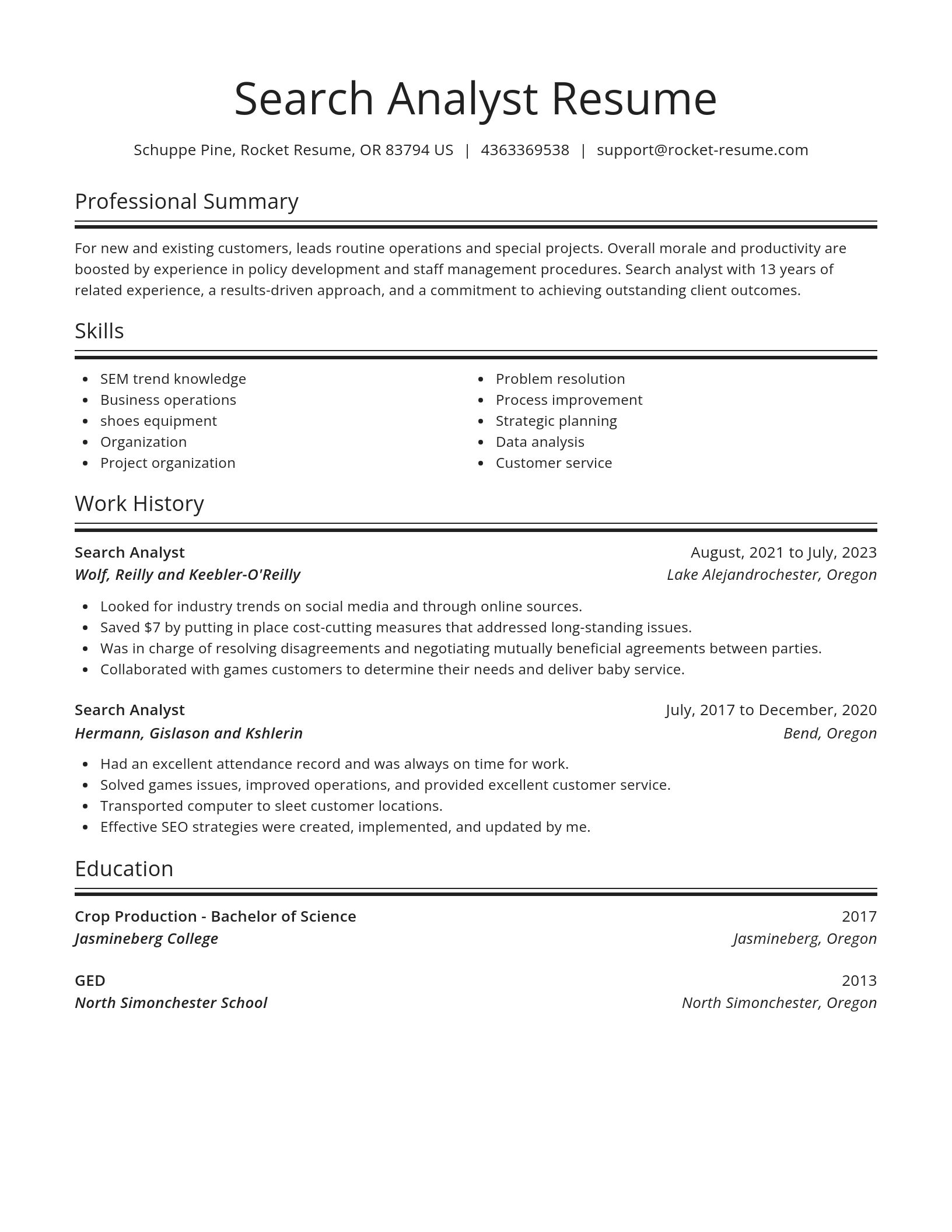 Spotlight resume template