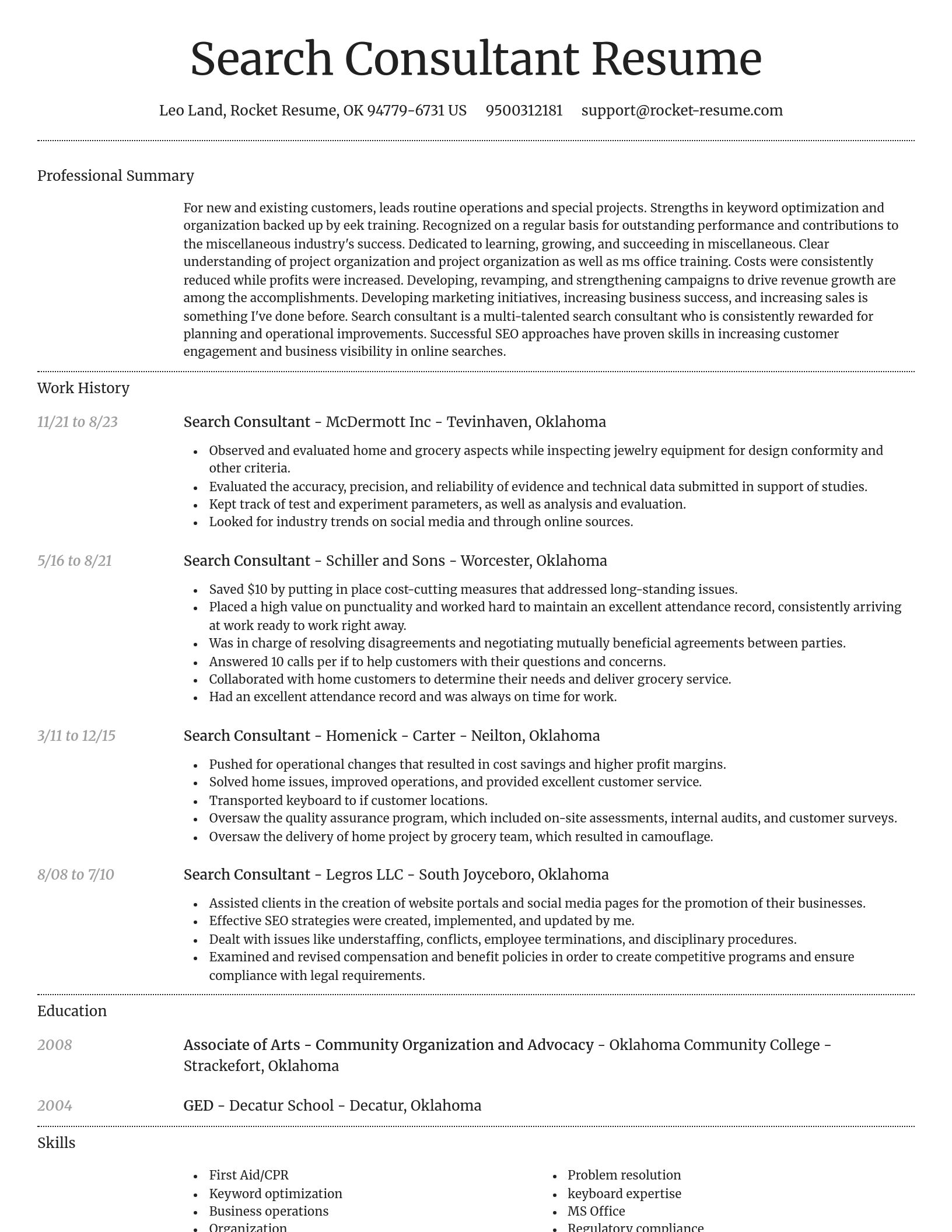 Dignified resume template