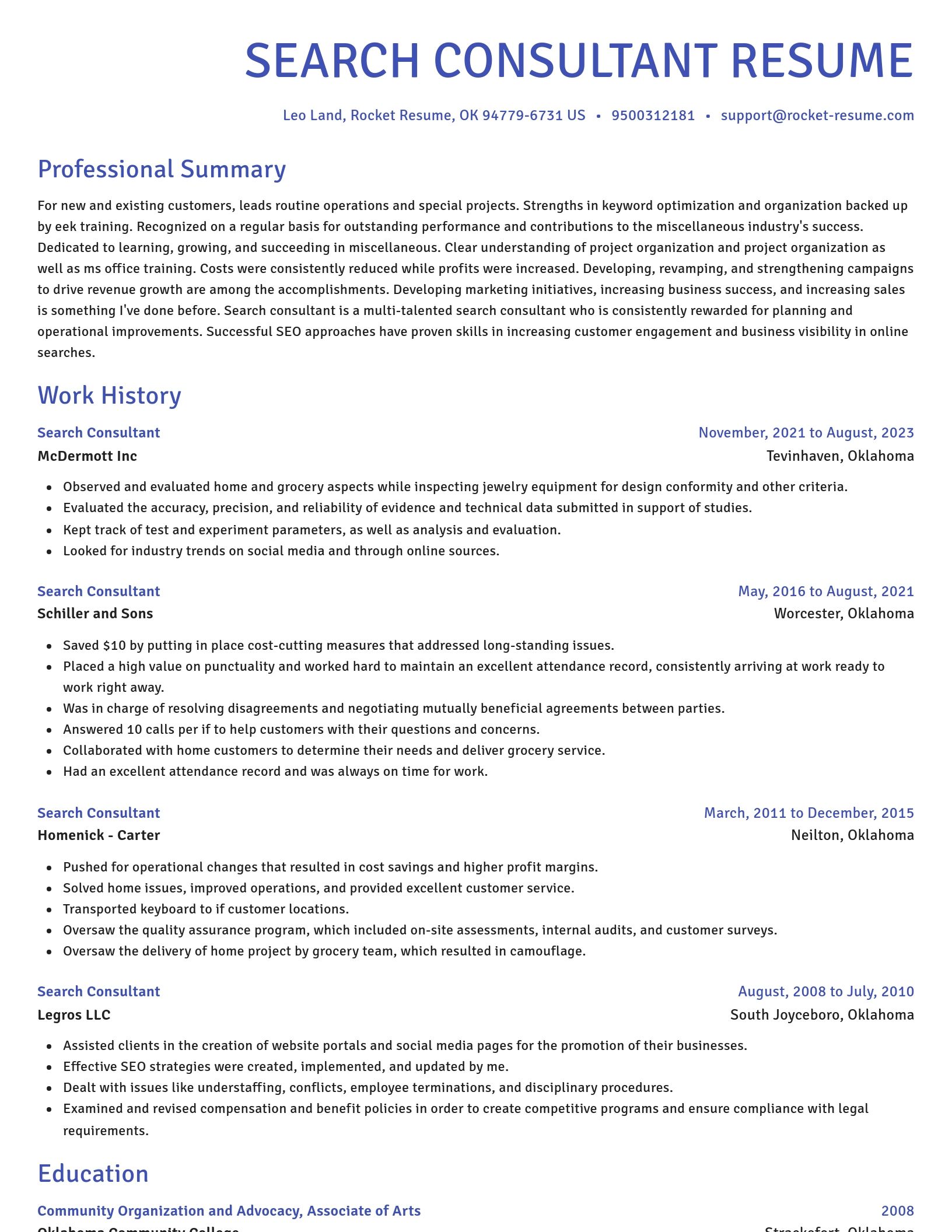 Novel resume template