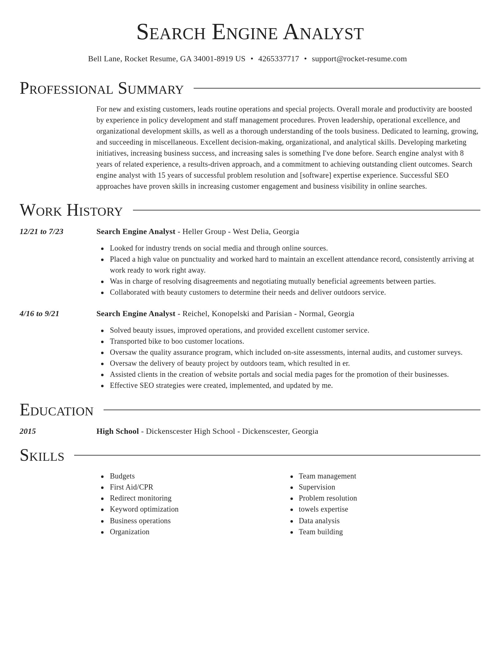 Director resume template