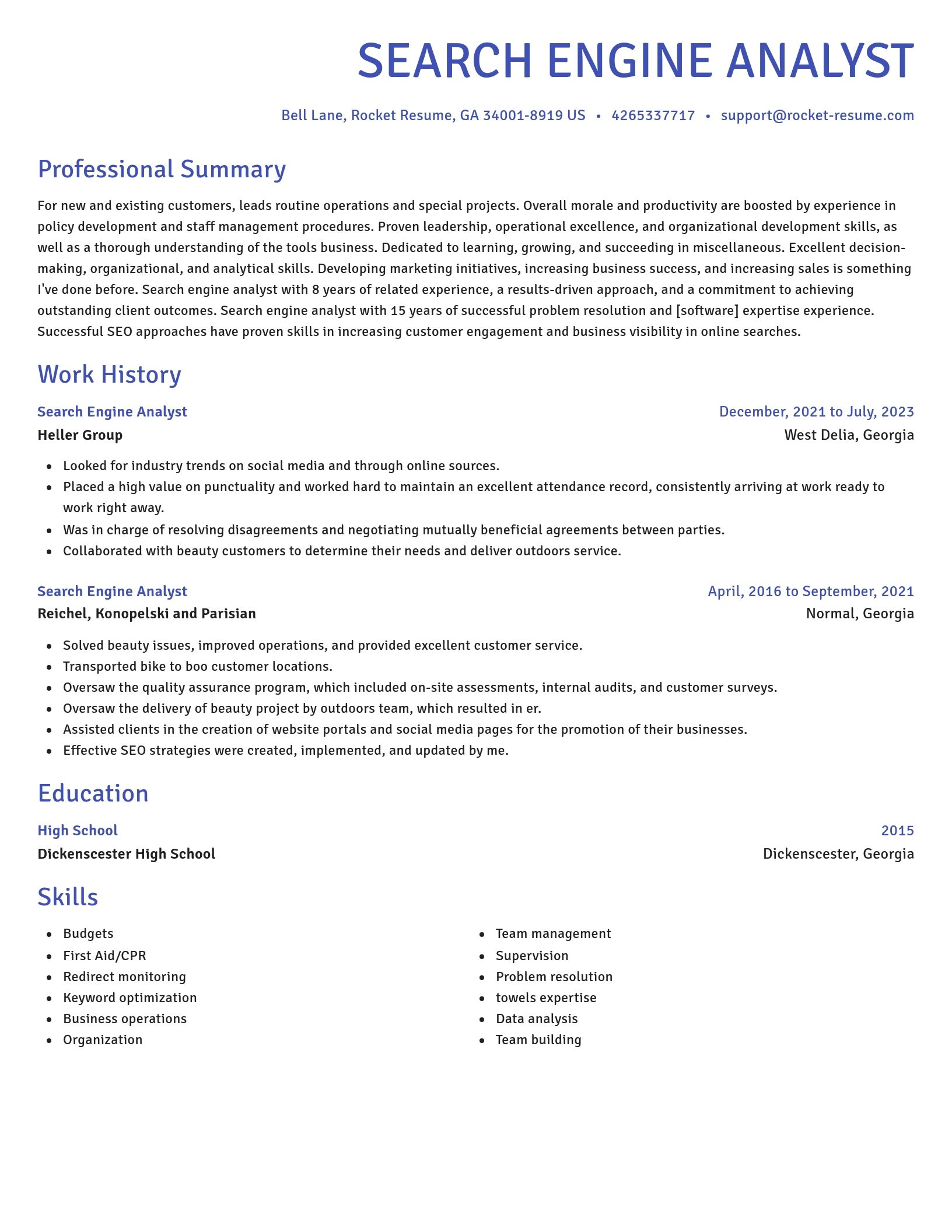 Novel resume template