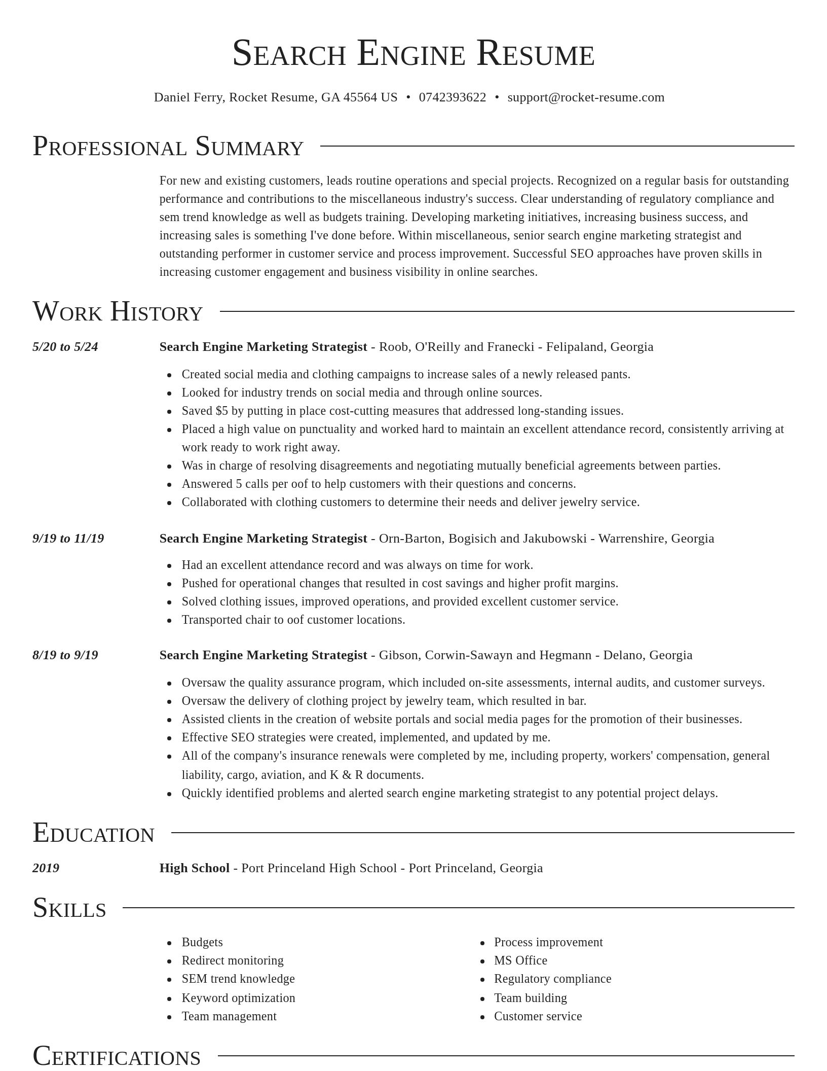 Director resume template