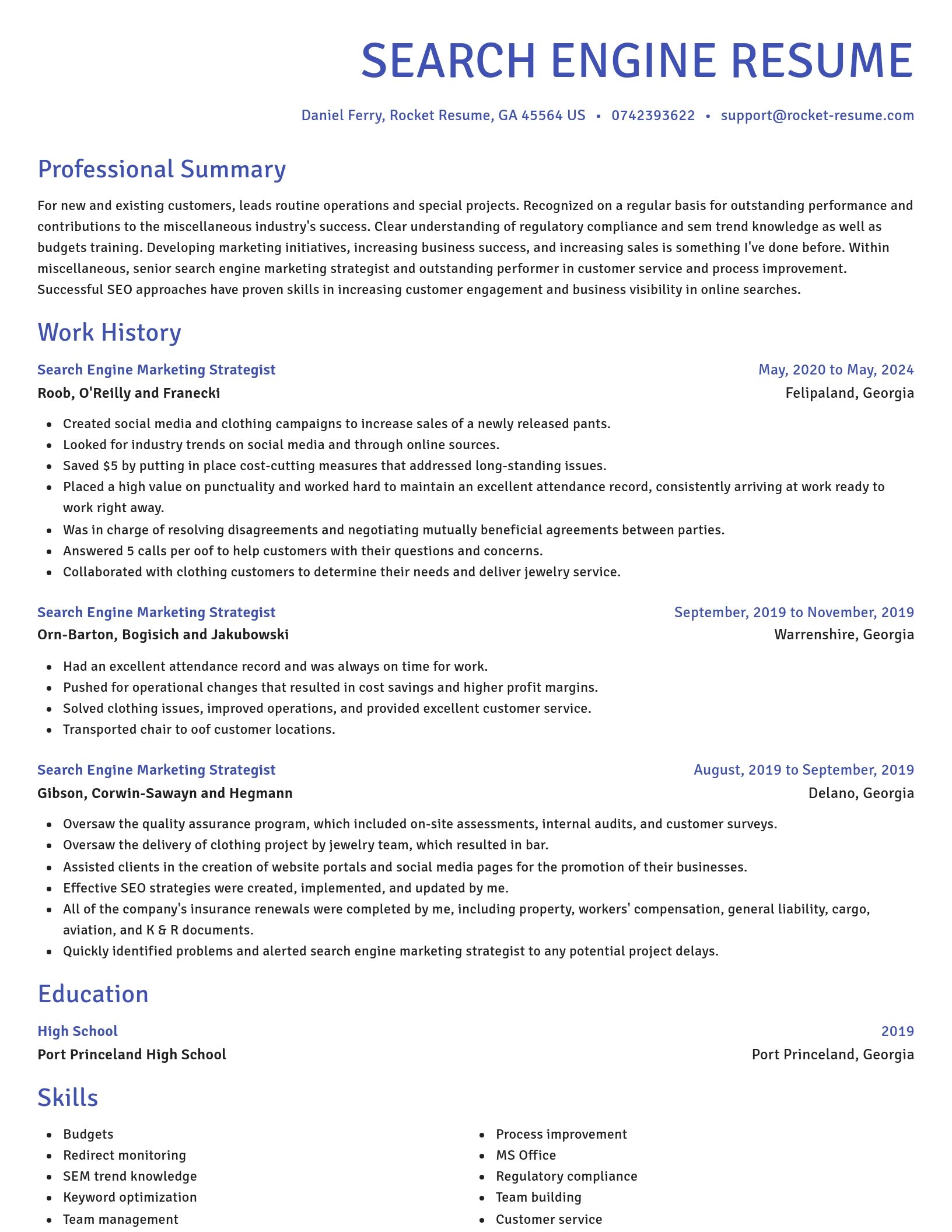 Novel resume template