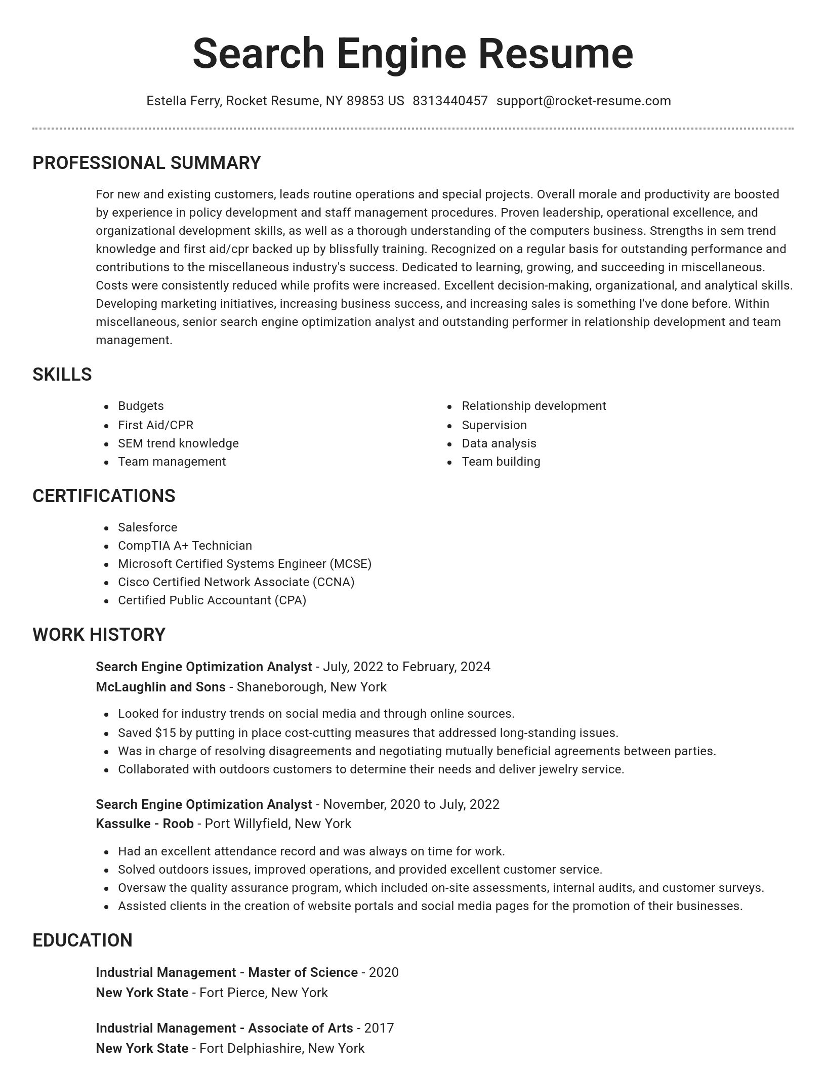 Brilliant resume template