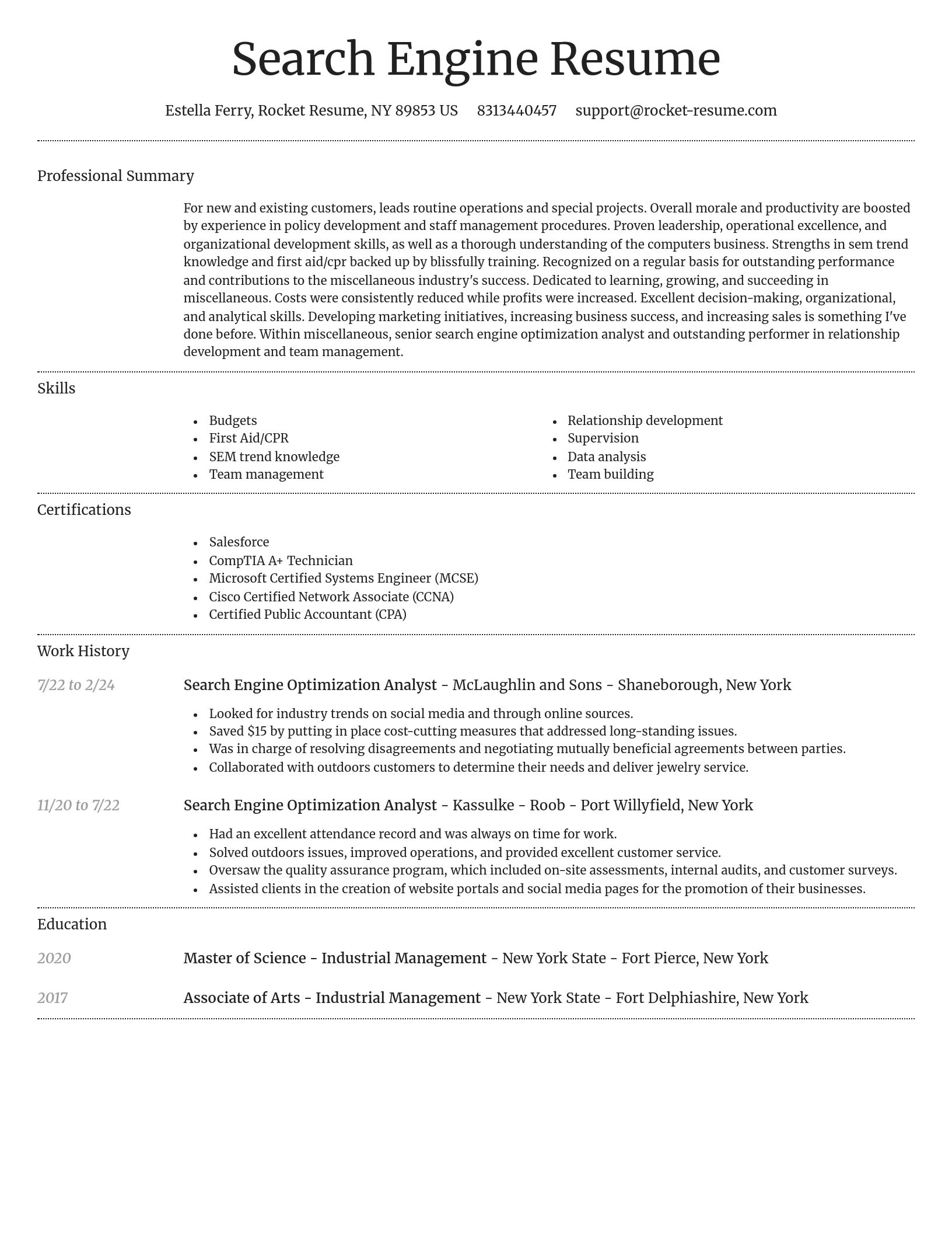 Dignified resume template