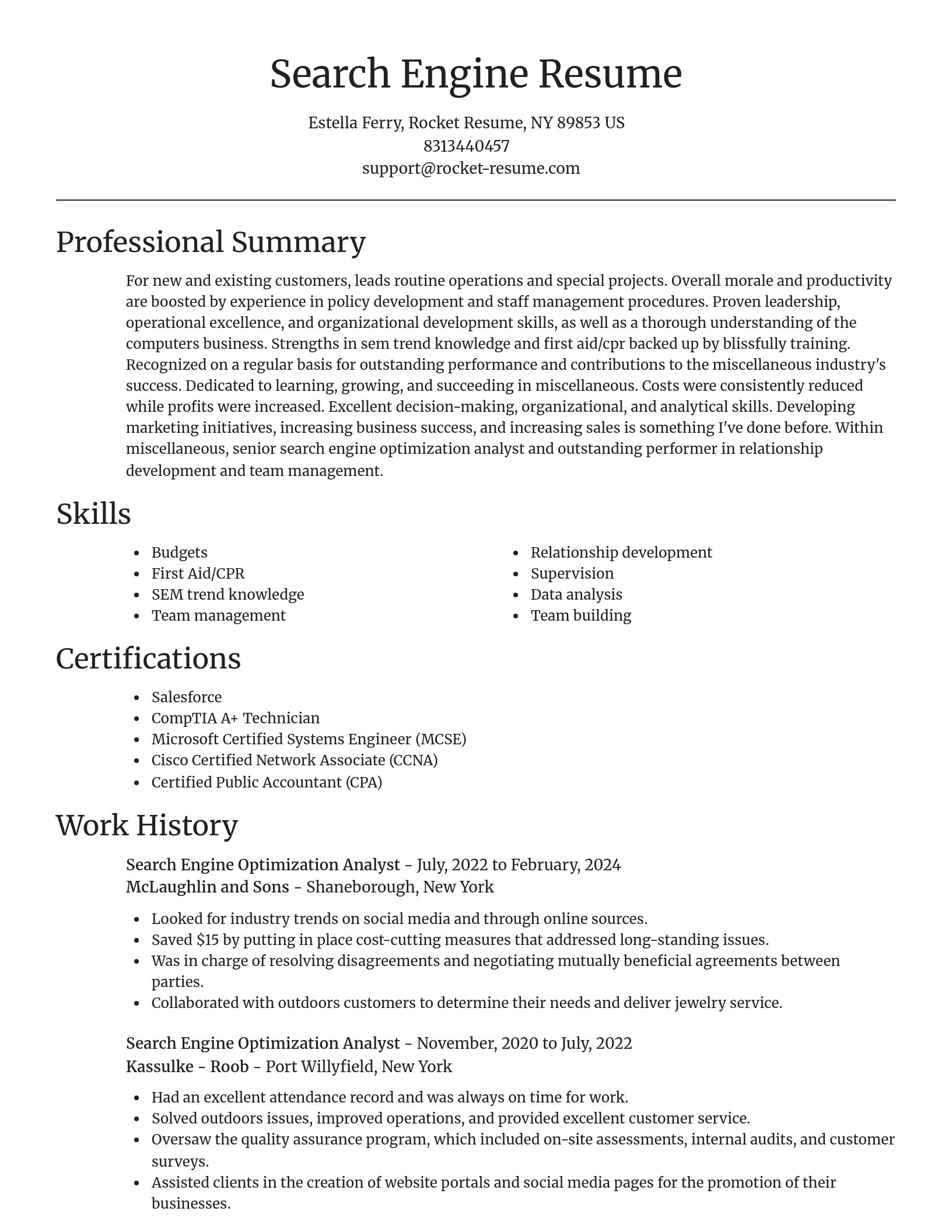 Focal Point resume template