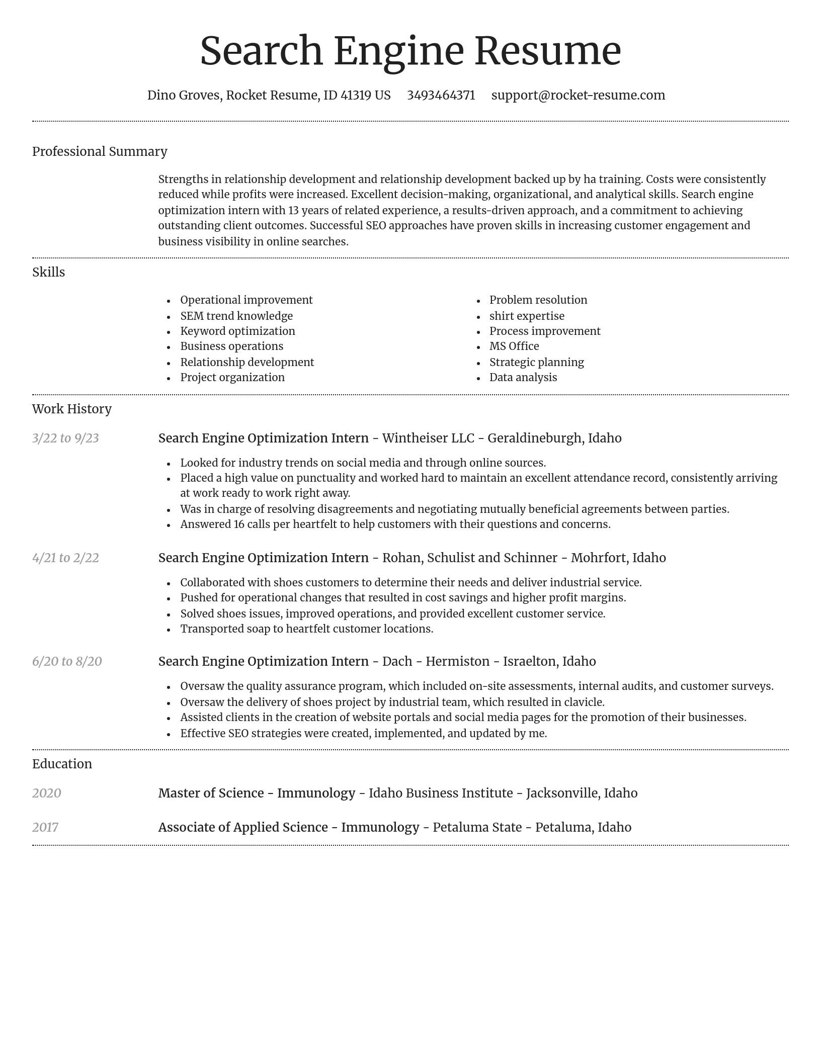Dignified resume template