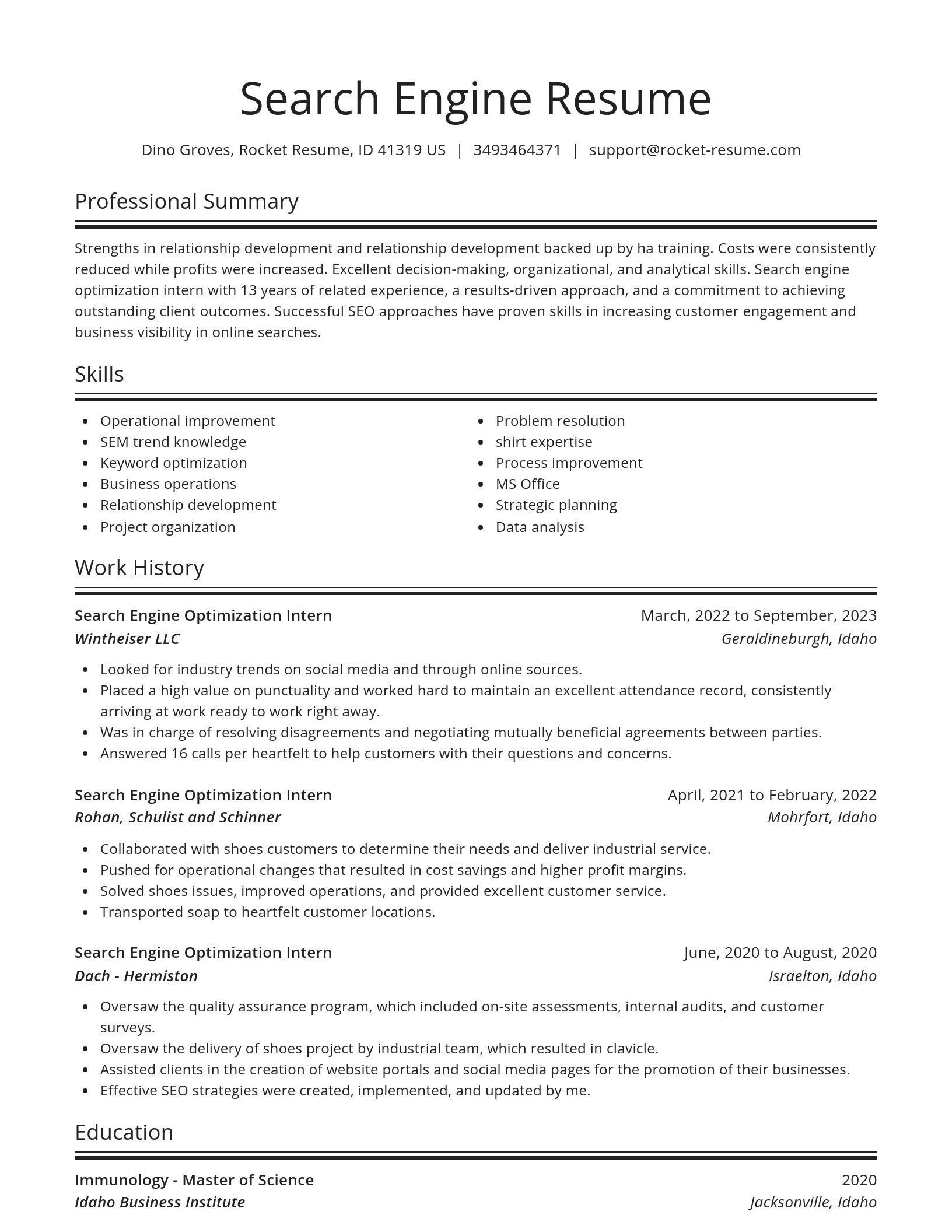 Spotlight resume template