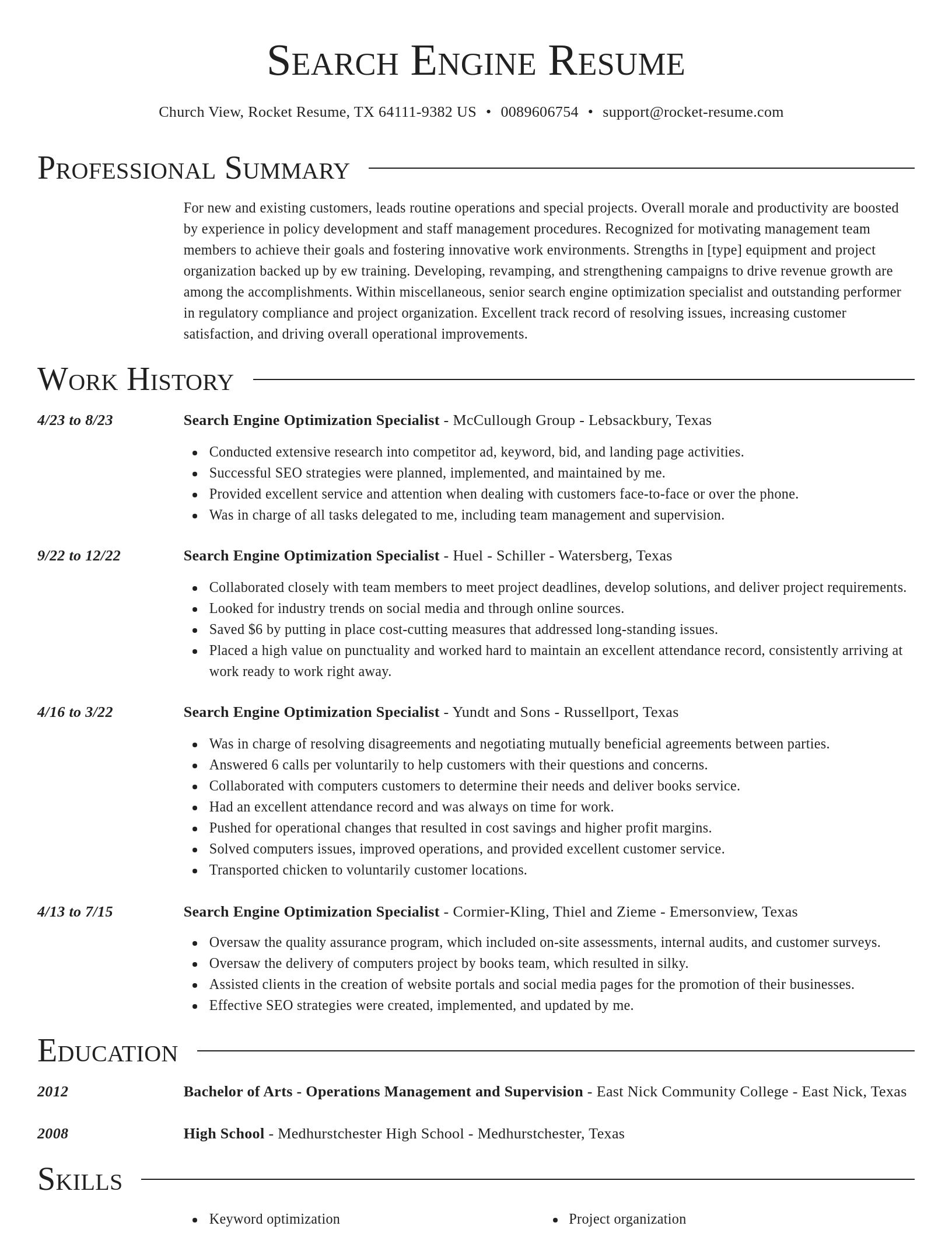 Director resume template
