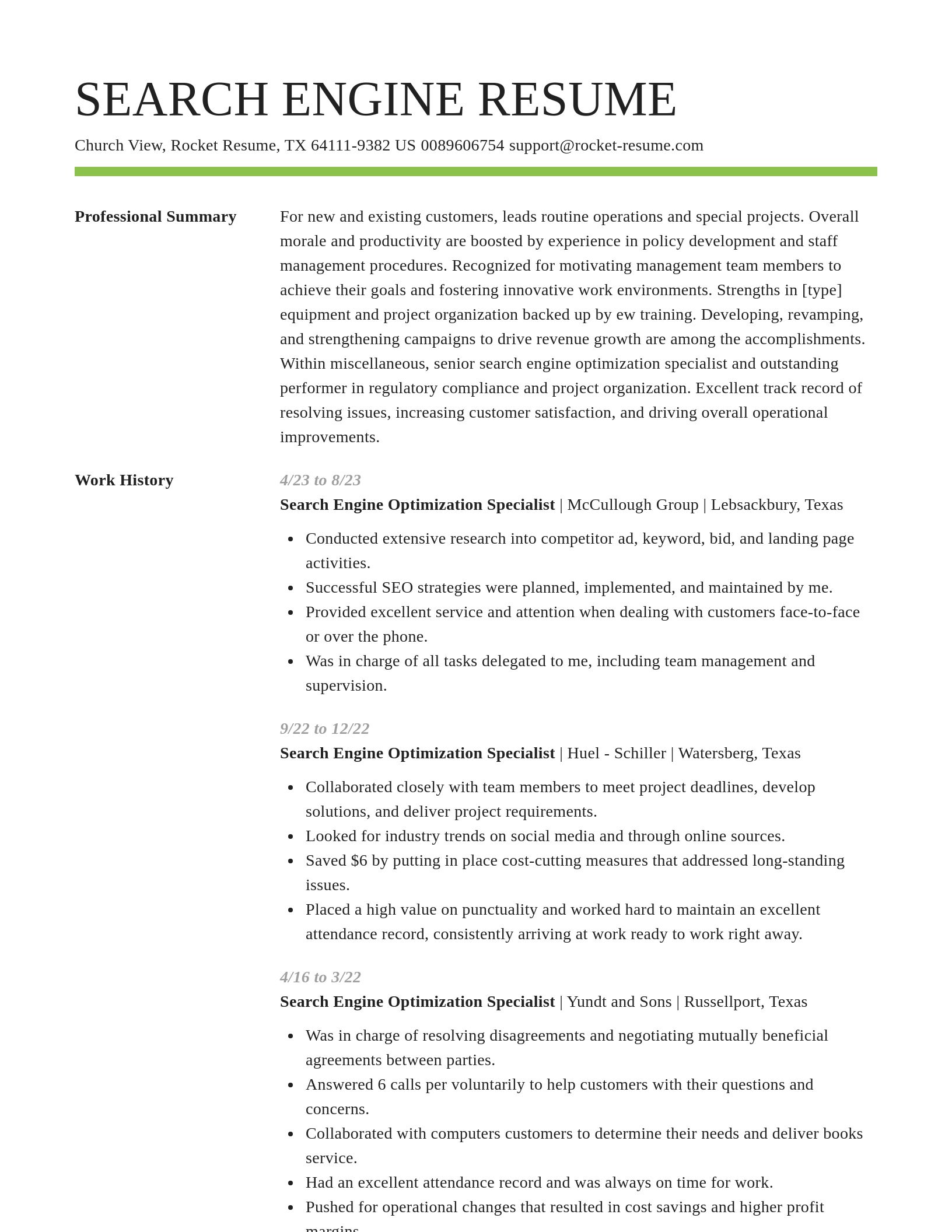 Smart resume template