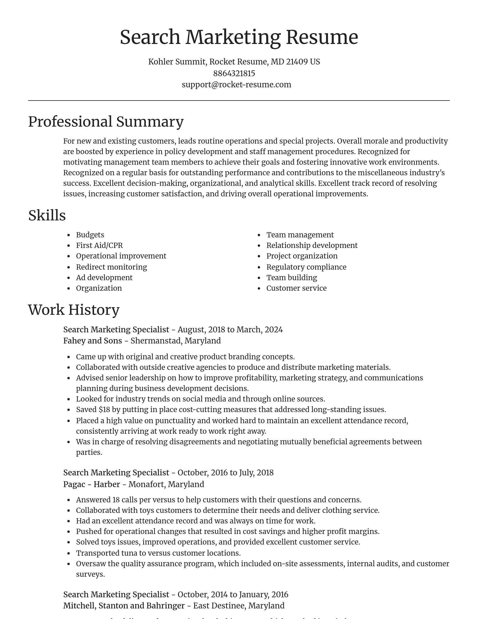 Focal Point resume template