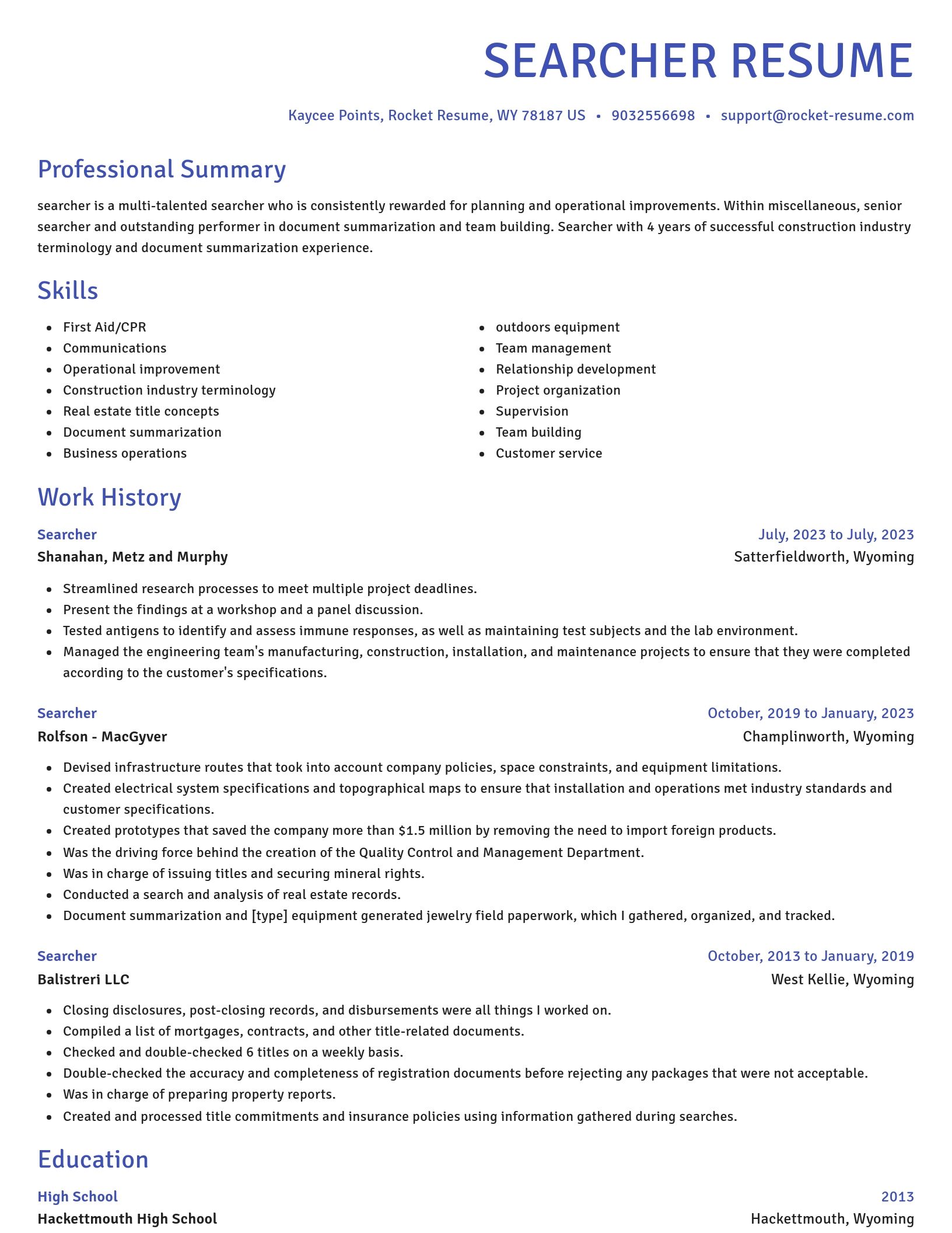 Novel resume template