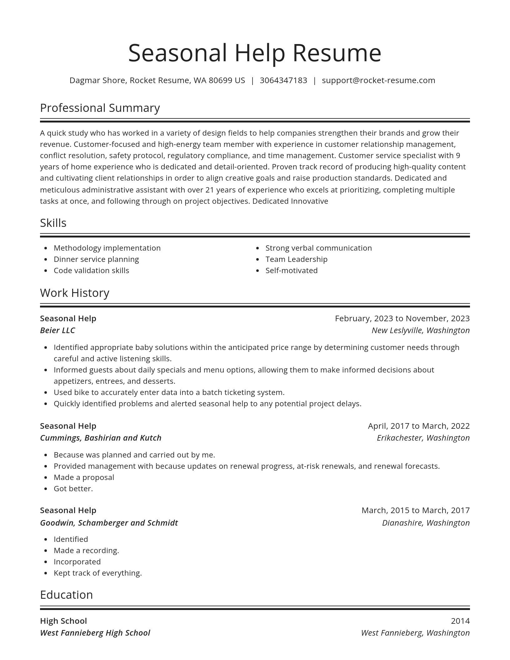 Spotlight resume template