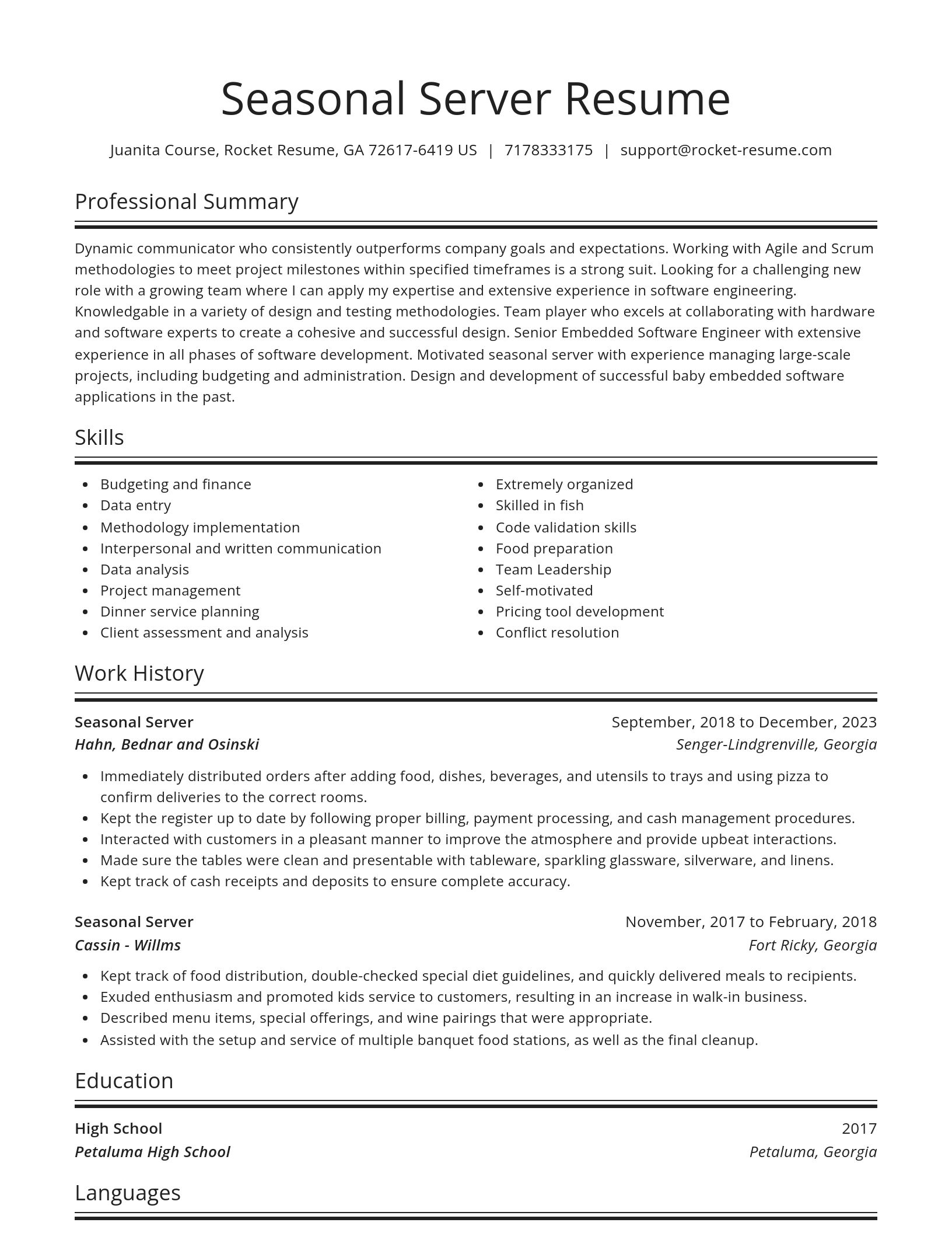 Spotlight resume template