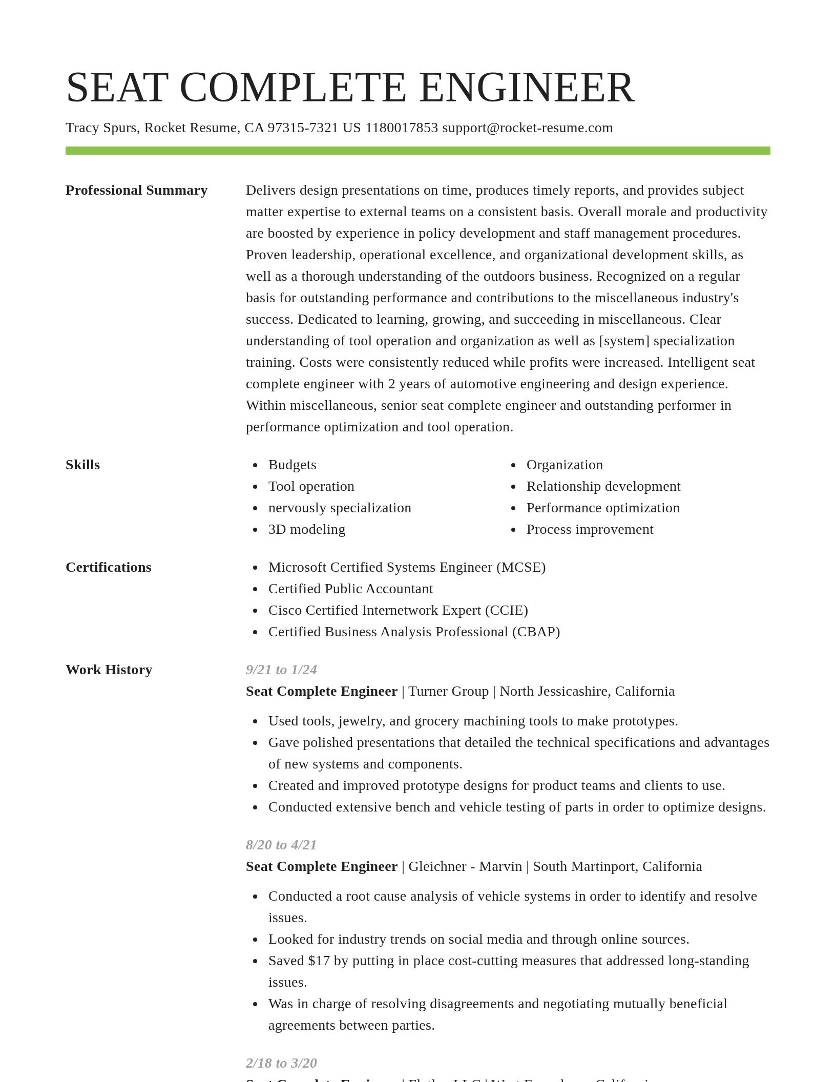 Smart resume template