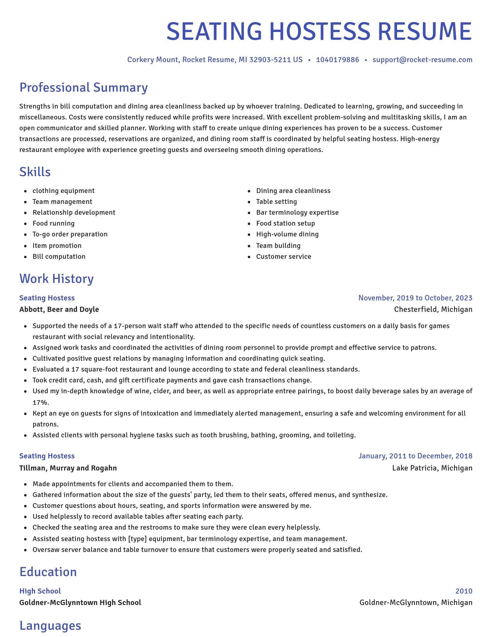 Novel resume template