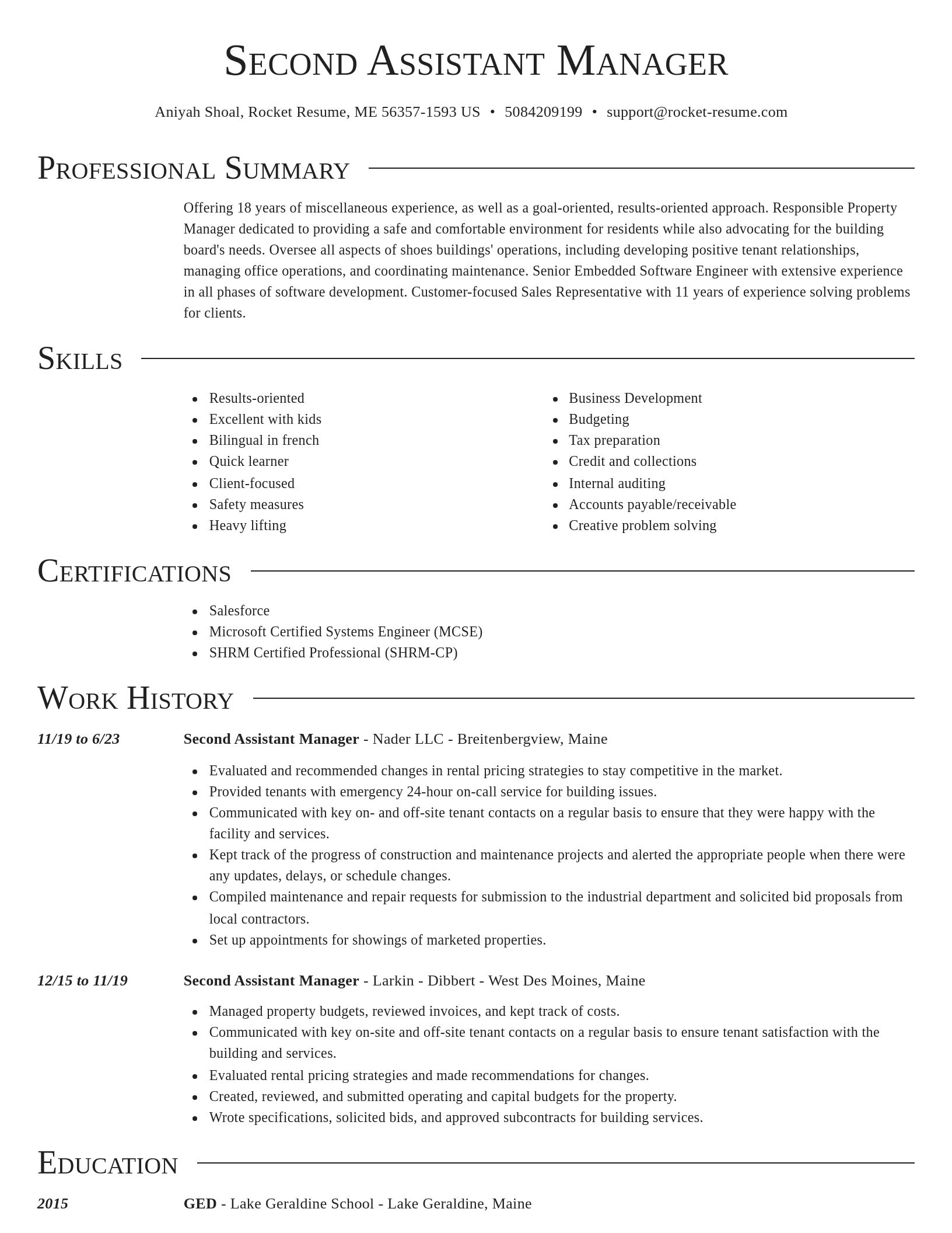 Director resume template