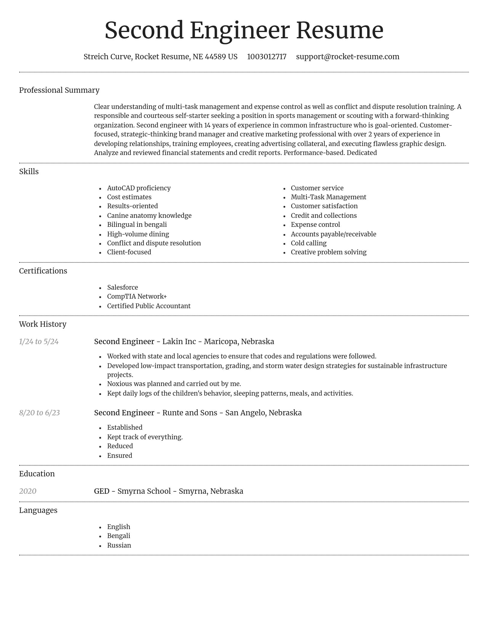 Dignified resume template