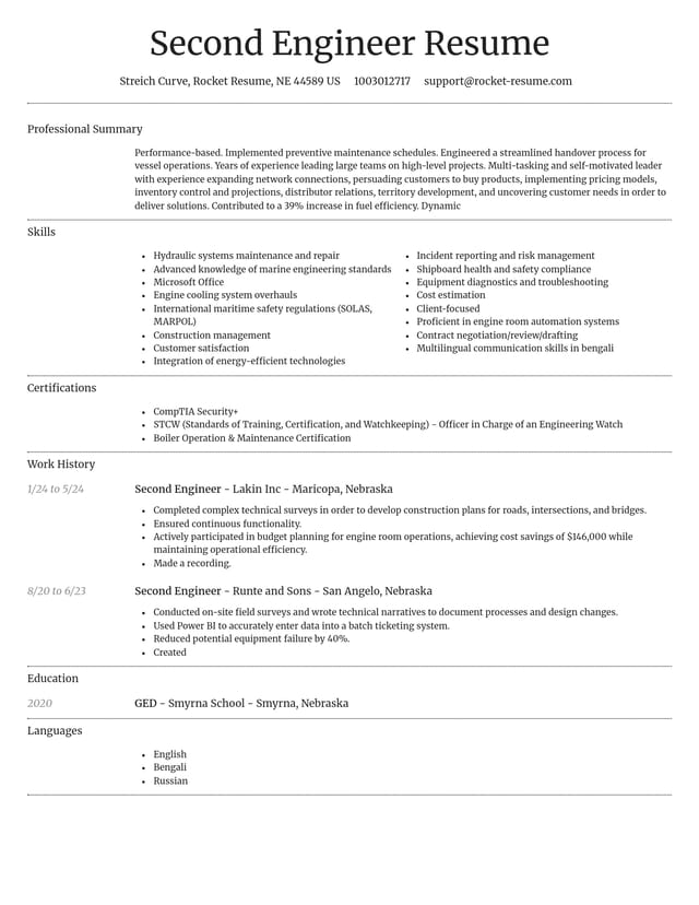 Dignified resume template