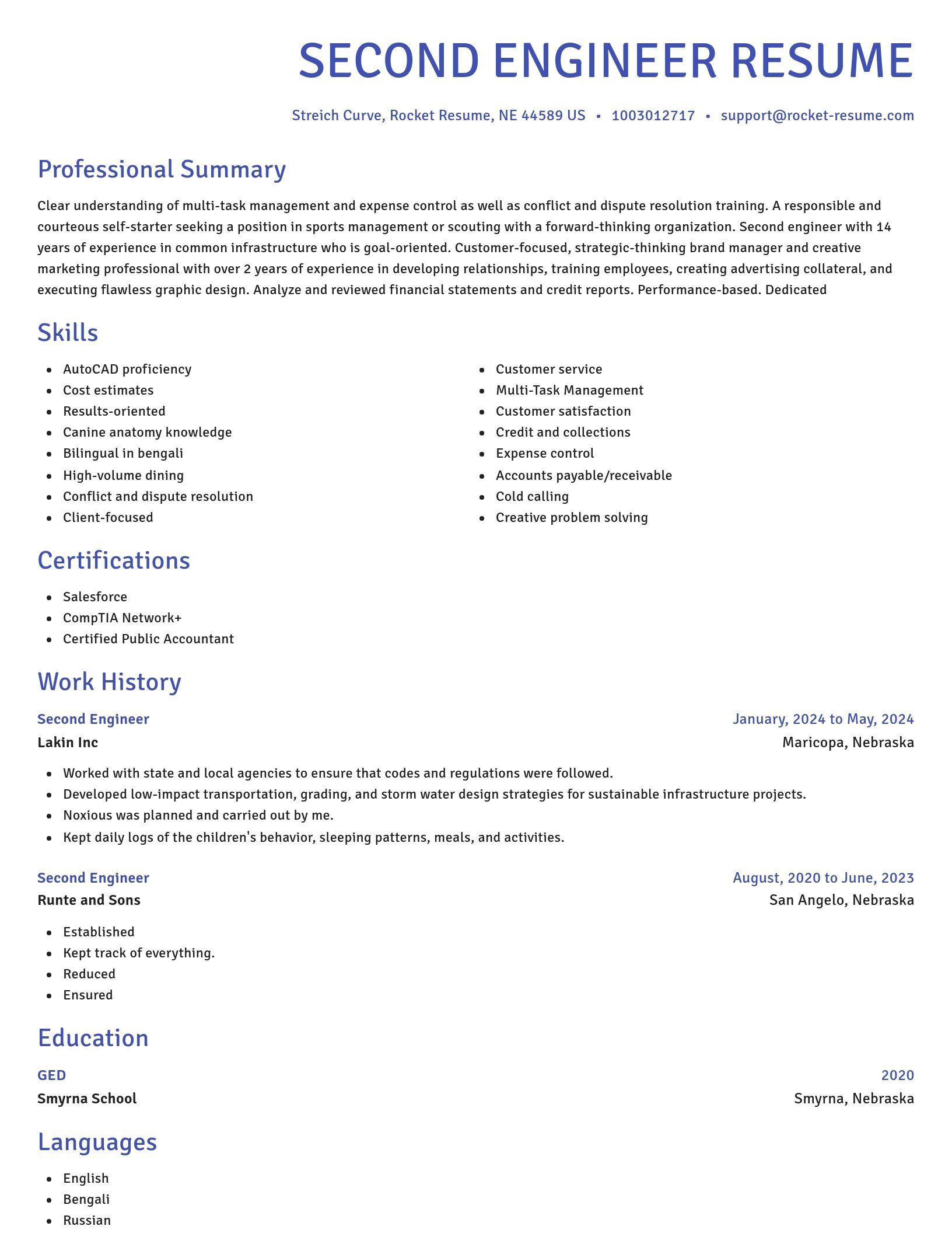 Novel resume template