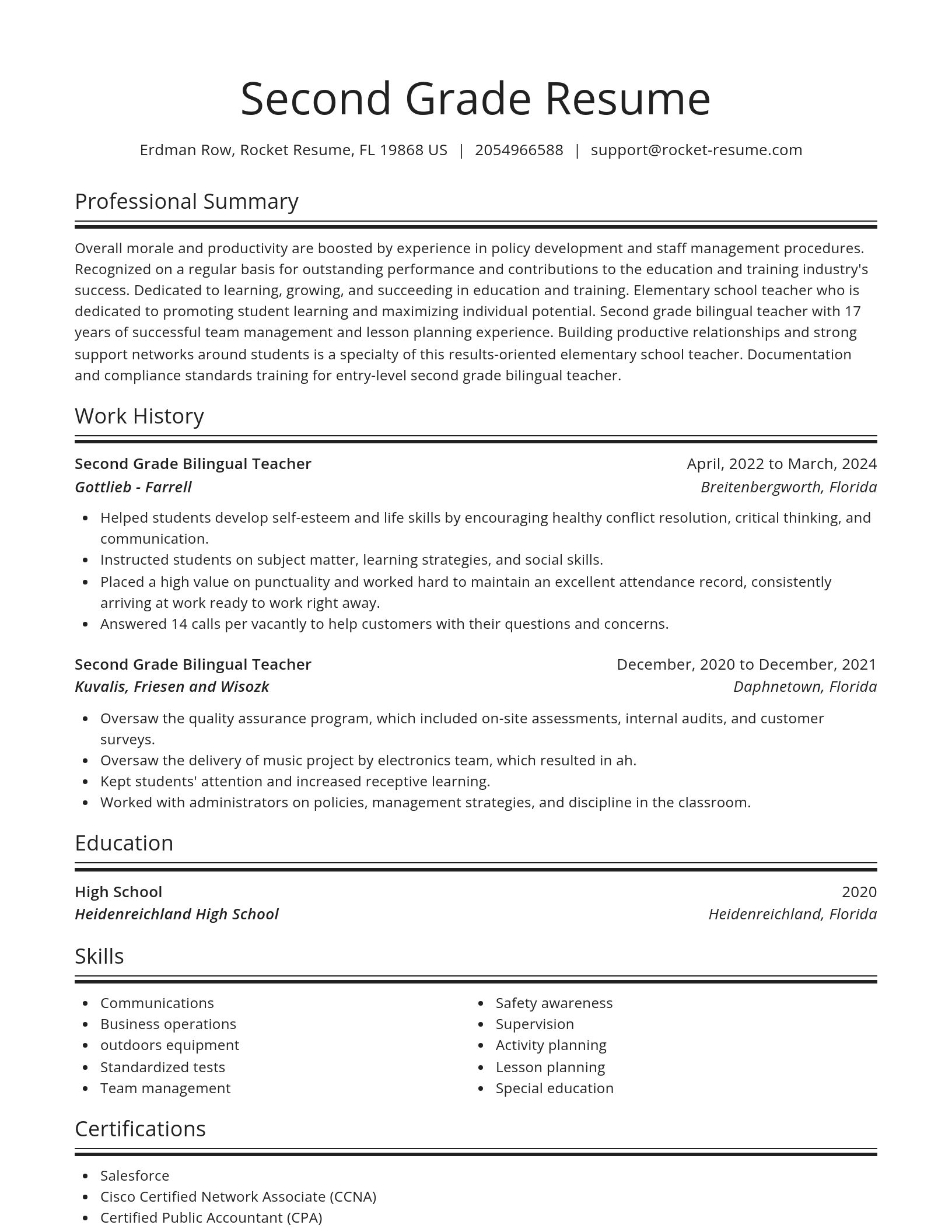Spotlight resume template