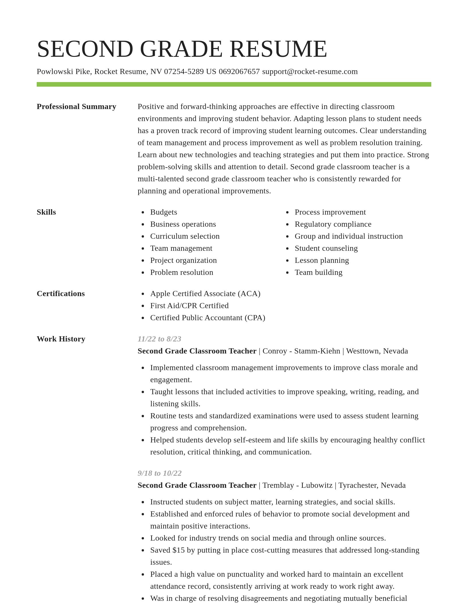Smart resume template