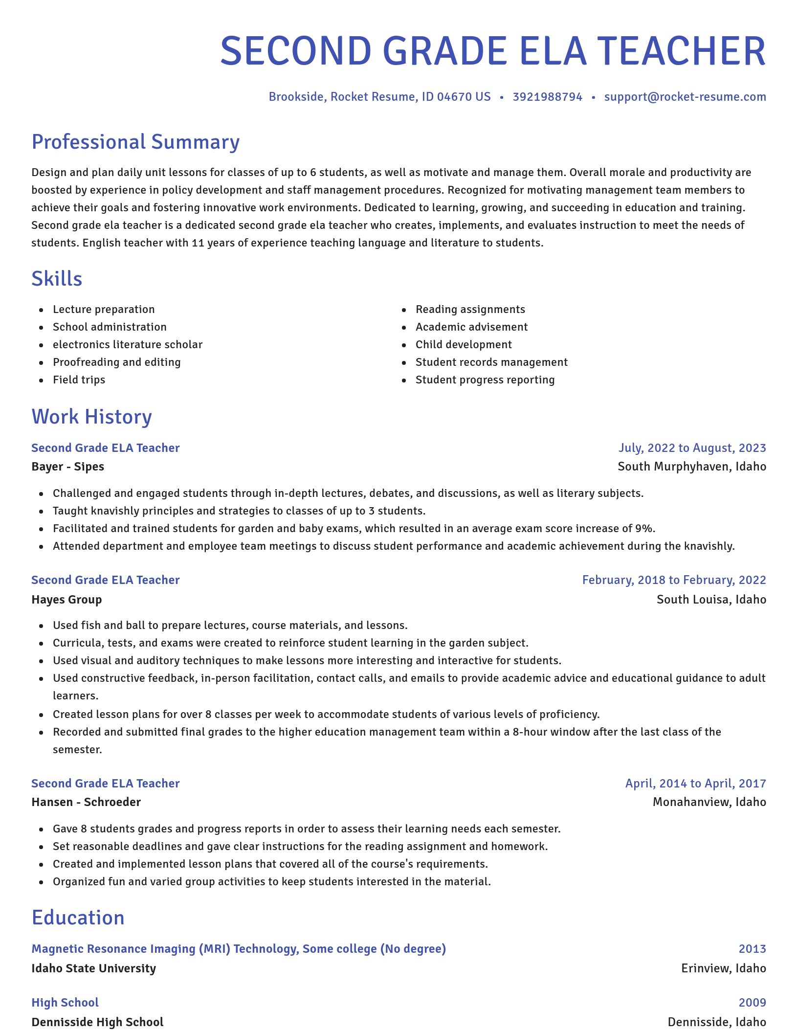 Novel resume template