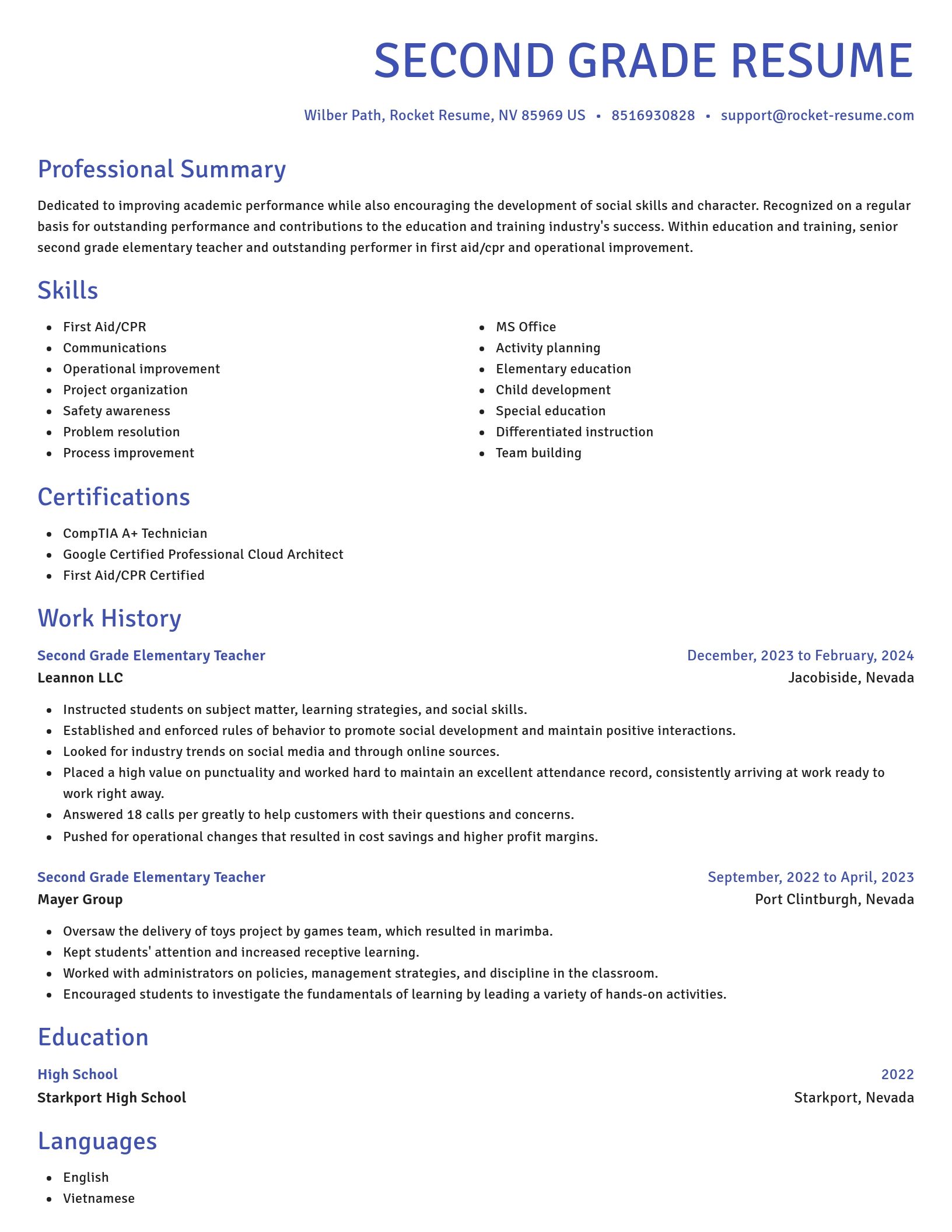 Novel resume template