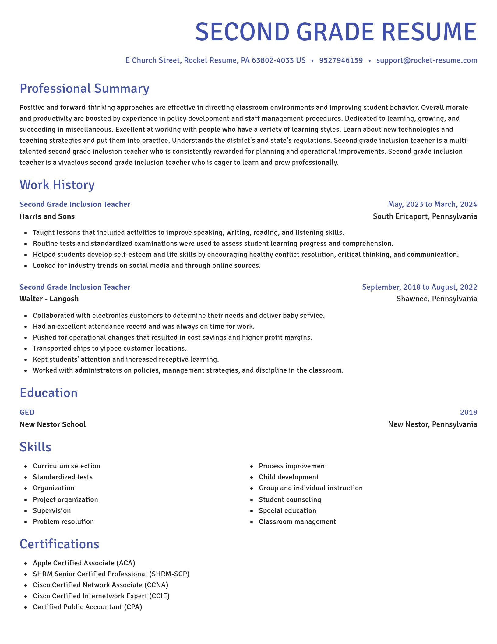 Novel resume template