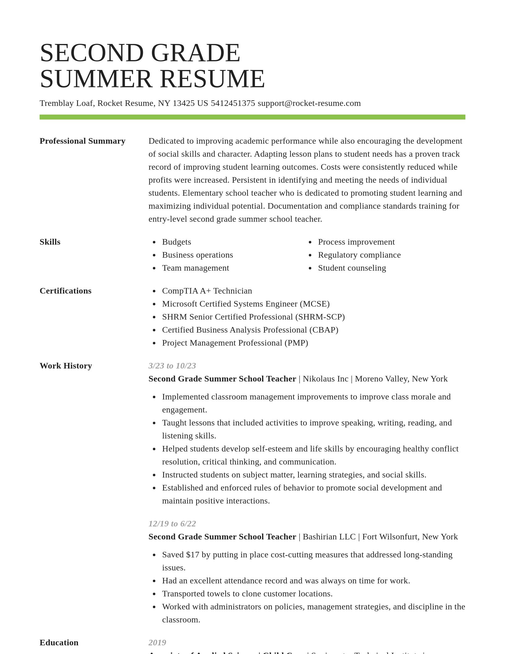 Smart resume template
